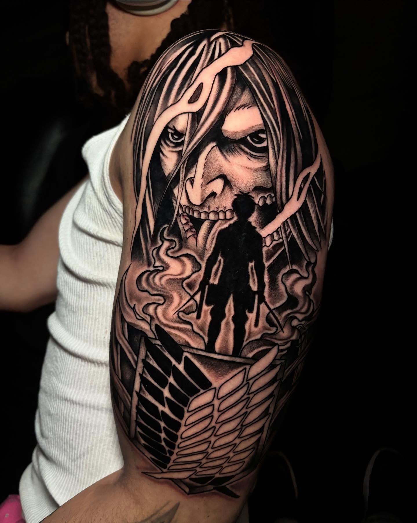 Tattoo by @iamricoinkk — dark_realism, black_and_grey