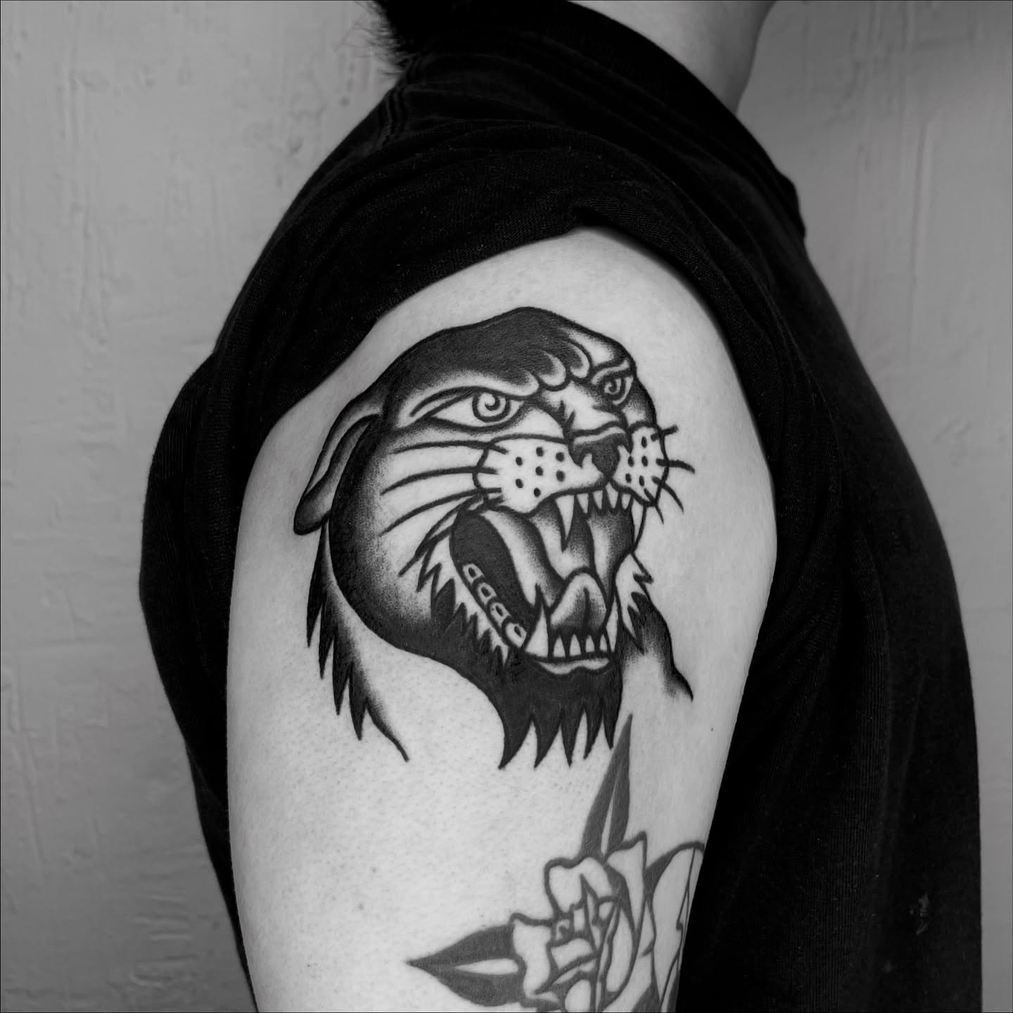 Tattoo by @hontraditional — black_and_grey