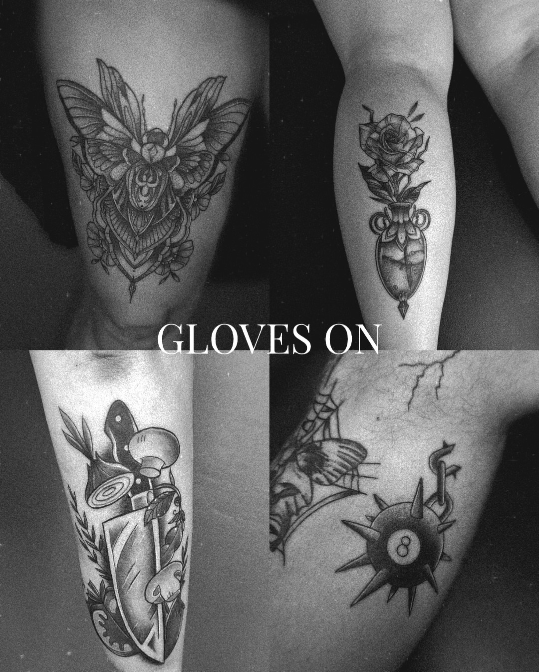 Butterfly and flower American traditional tattoo on the forearm by E L I Z A H B e T H H D e S I G N S