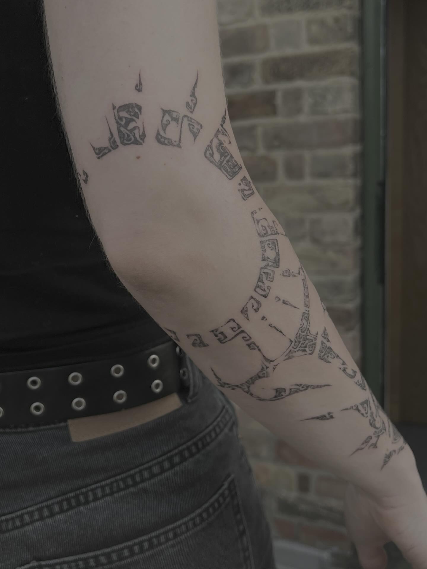 Tattoo by @orbritual — black_and_grey
