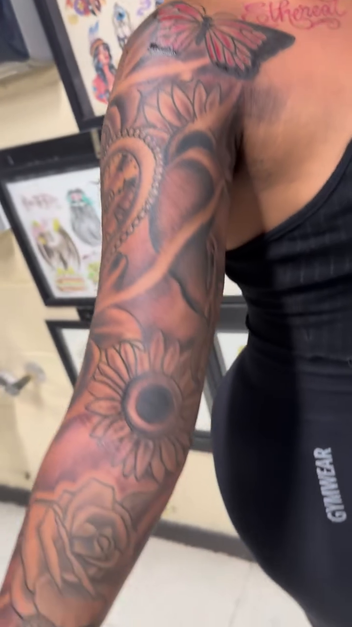 Tattoo by @tat2rikky — black_and_grey, realism