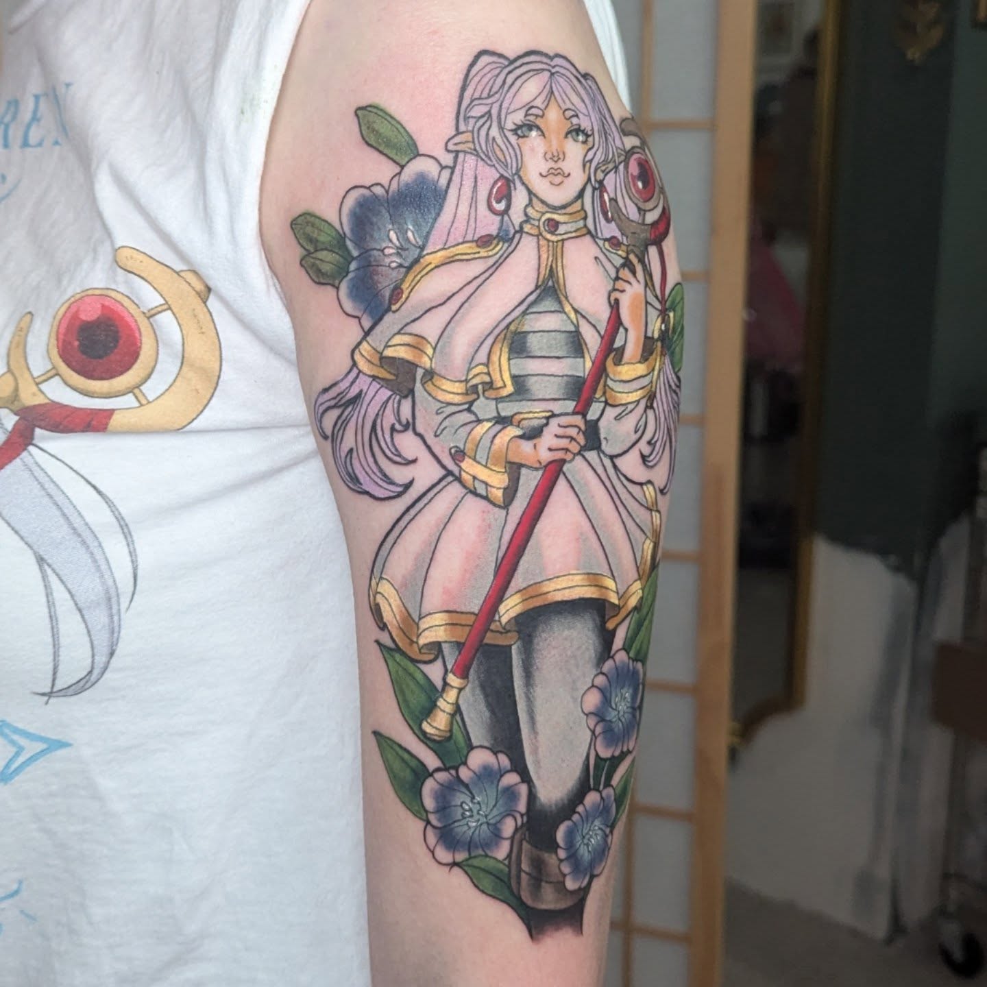 Anime character anime tattoo on the forearm by Nico Capriotti ๐ณ๏ธโ๐