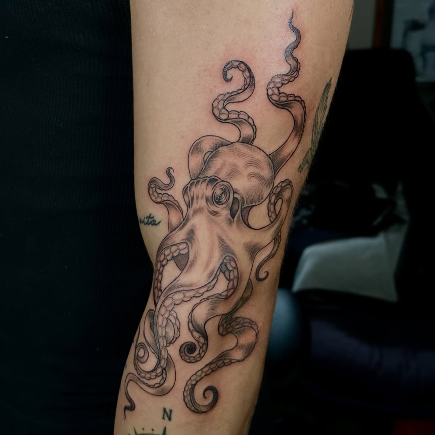 Tattoo by @bogwitchtattoos โ black_and_grey