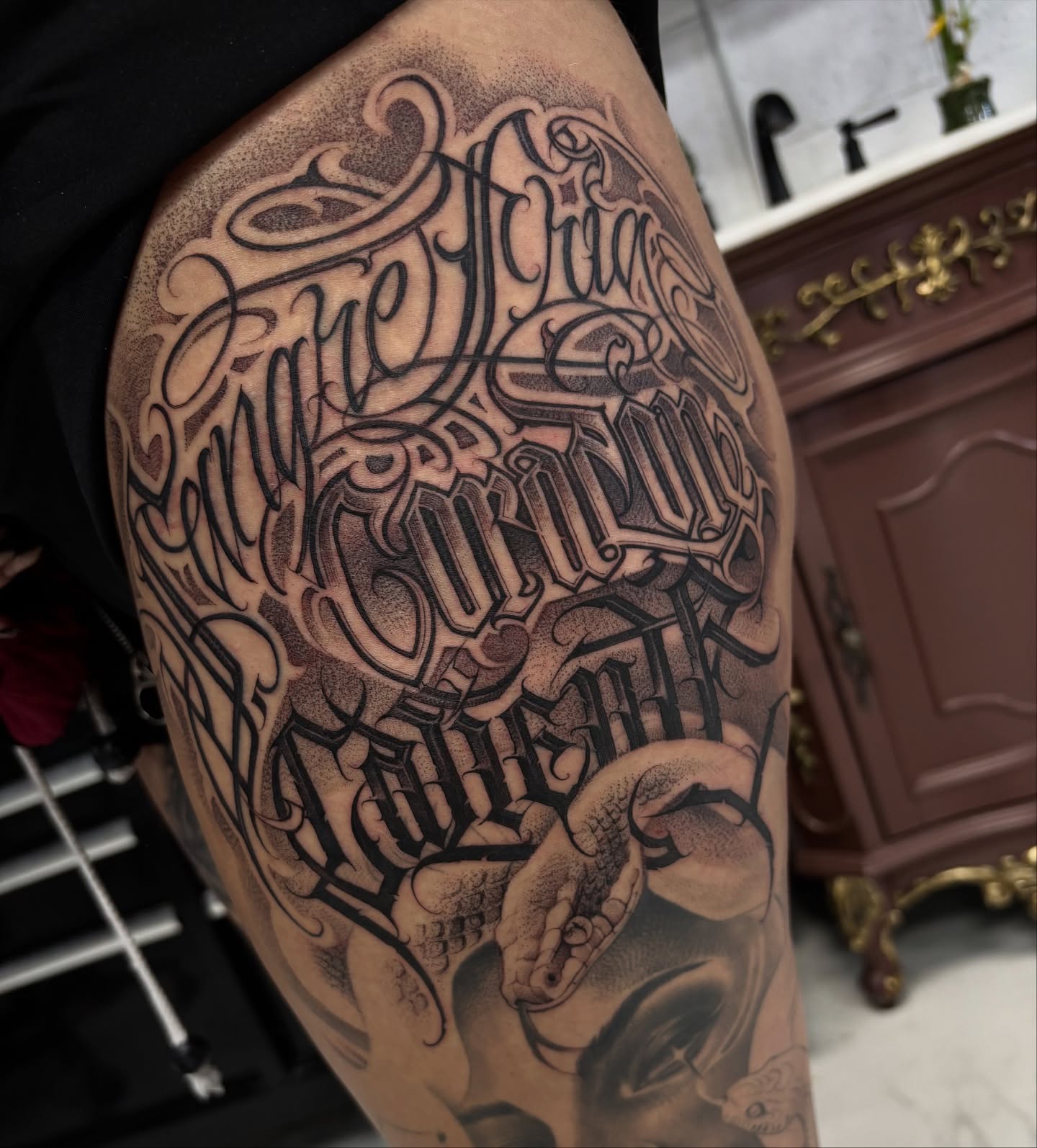 Tattoo by @ashtattooer — lettering_script