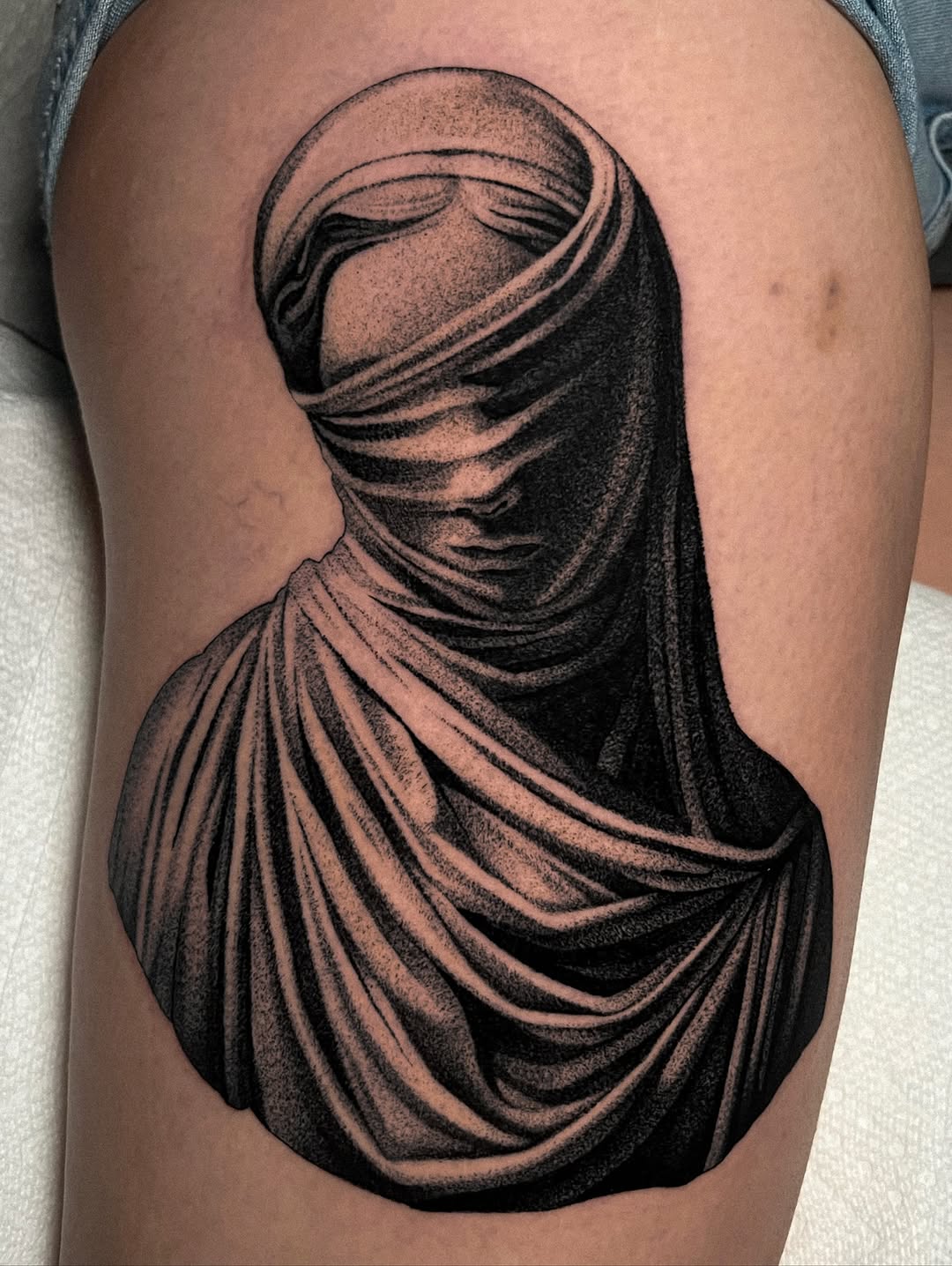 Tattoo by @dannonphantom — black_and_grey, dotwork