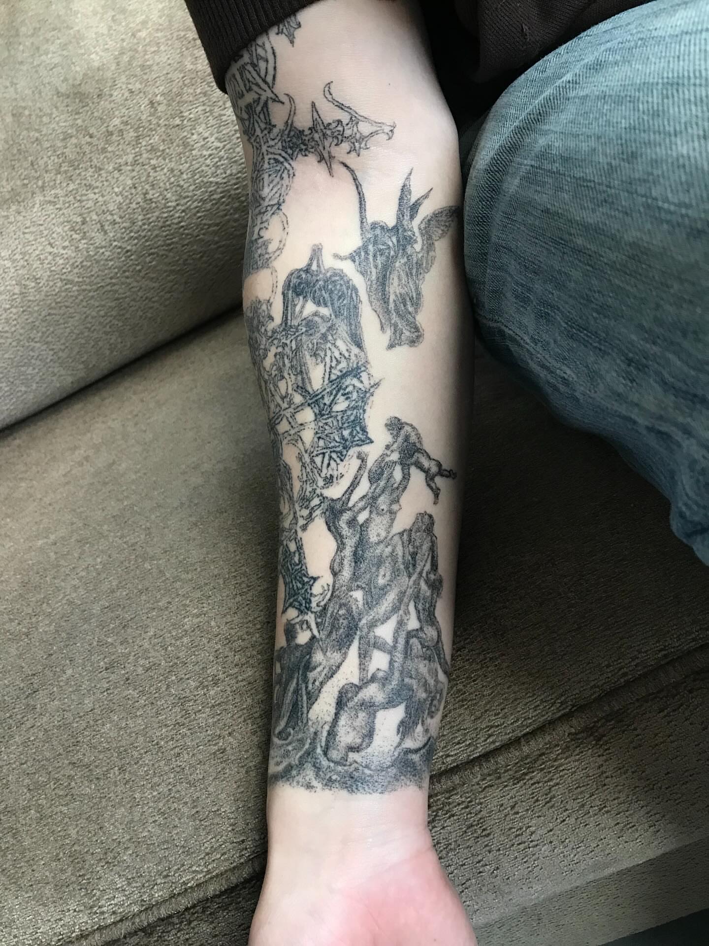 Mythical creatures and figures realism tattoo on the forearm by Gregory Bramble Tattoo ๐ด๓ ง๓ ข๓ ฅ๓ ฎ๓ ง๓ ฟ