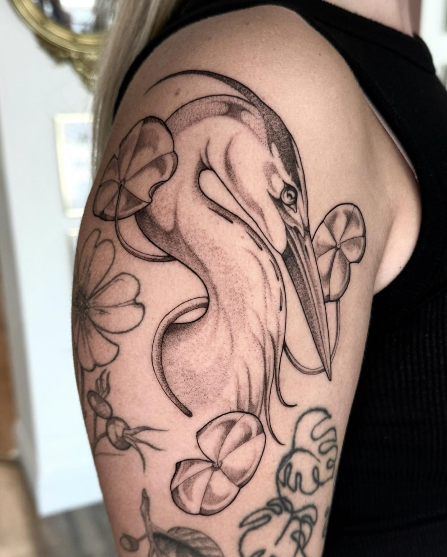 Tattoo by @horsegirltats — dotwork, black_and_grey