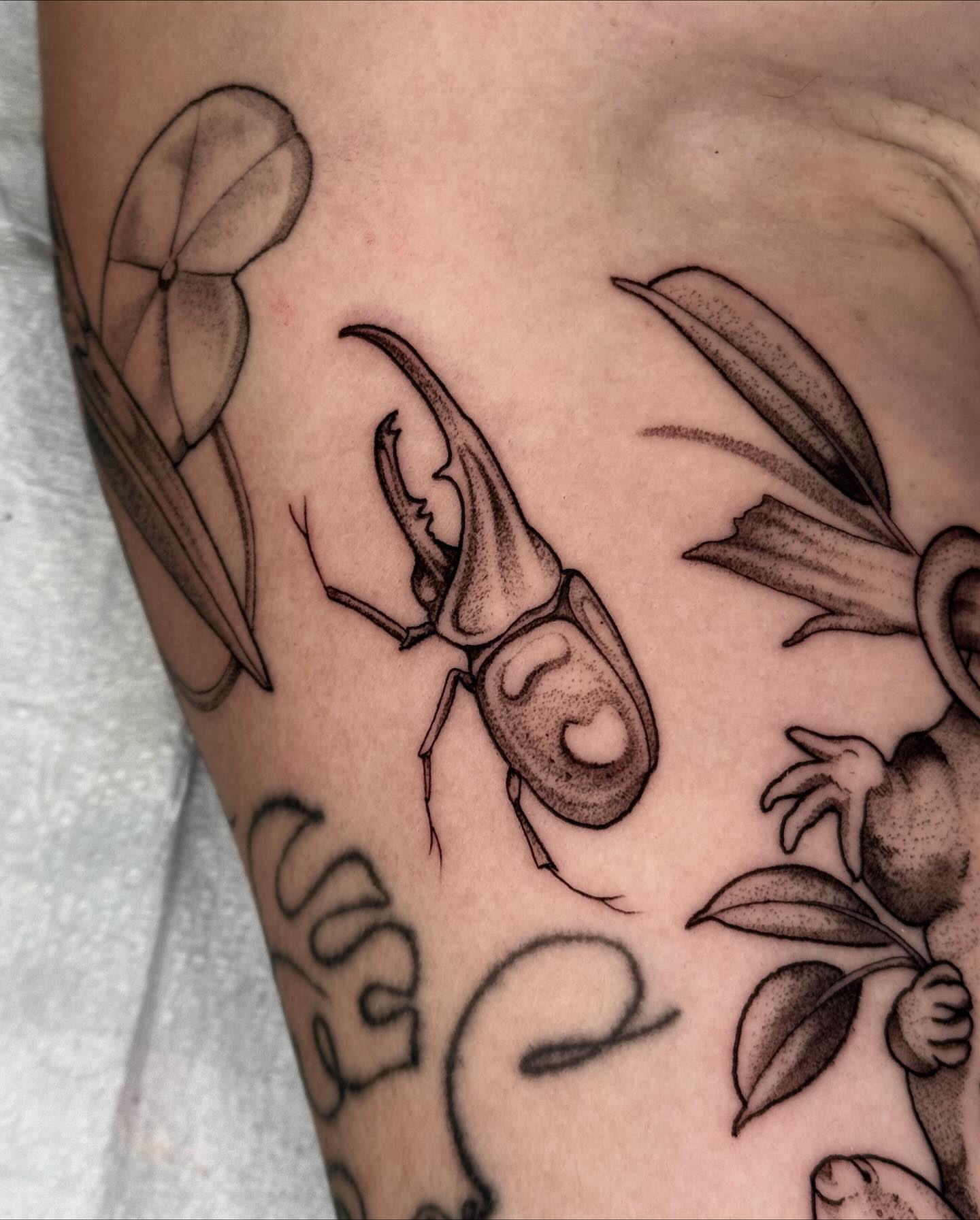 Tattoo by @horsegirltats — black_and_grey