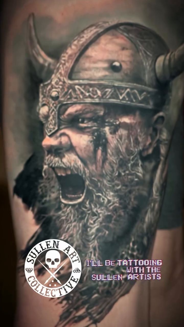 Viking warrior realism tattoo by Brian Ulibarri