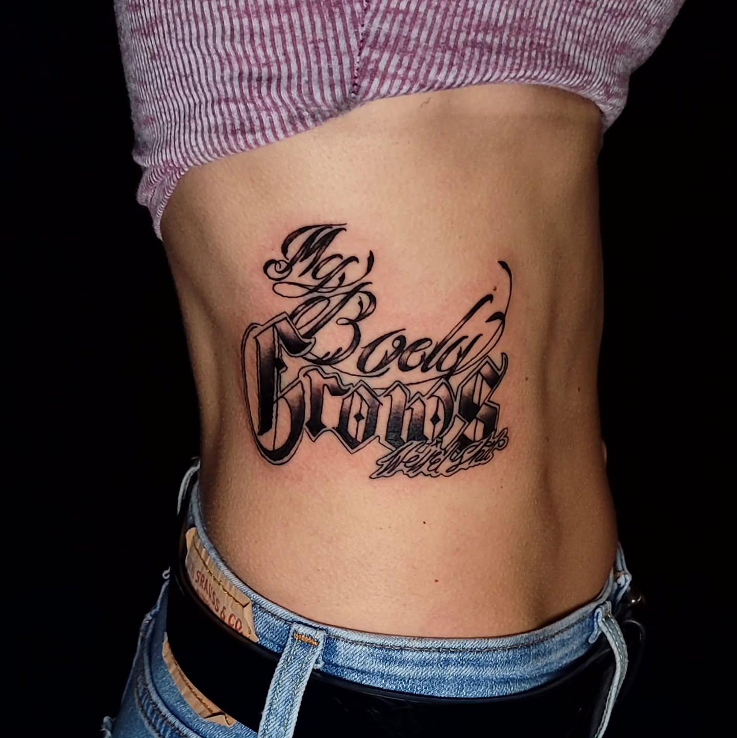 Tattoo by @rogue_stainedskin — lettering_script
