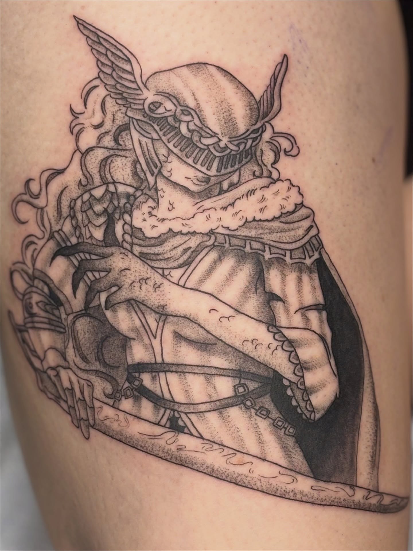 Tattoo by @fernwilds_tattoo โ black_and_grey