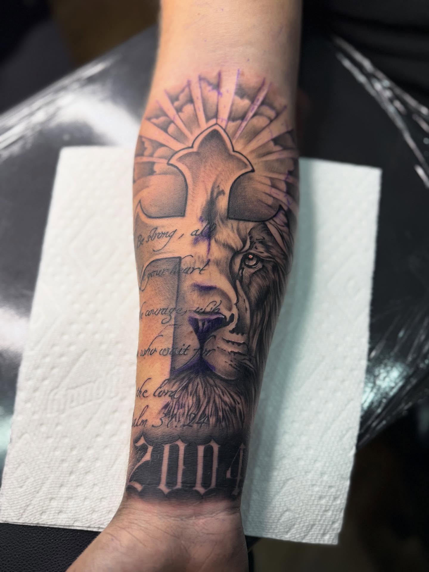 Tattoo by @scottys_ink315 — realism, black_and_grey