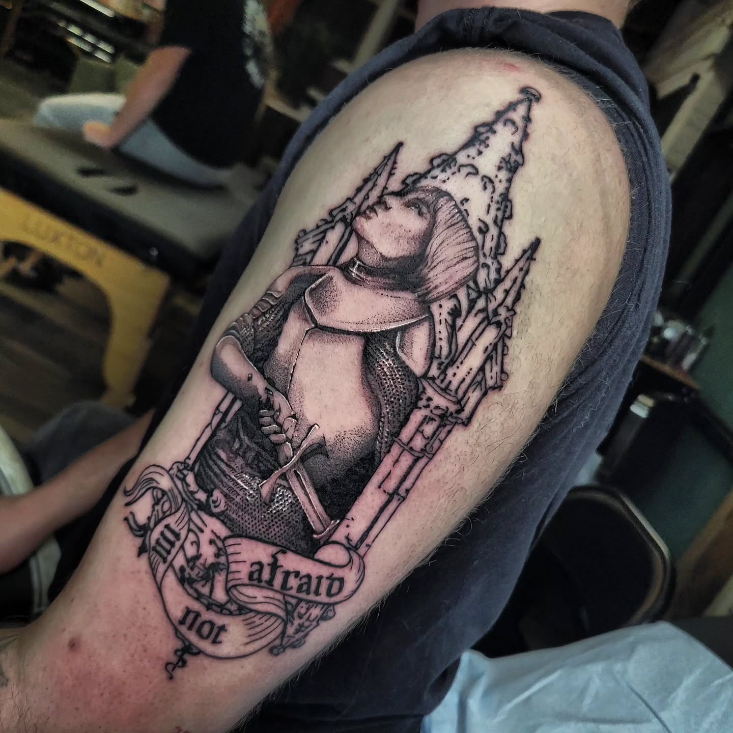 Tattoo by @brightboneink — dotwork, black_and_grey