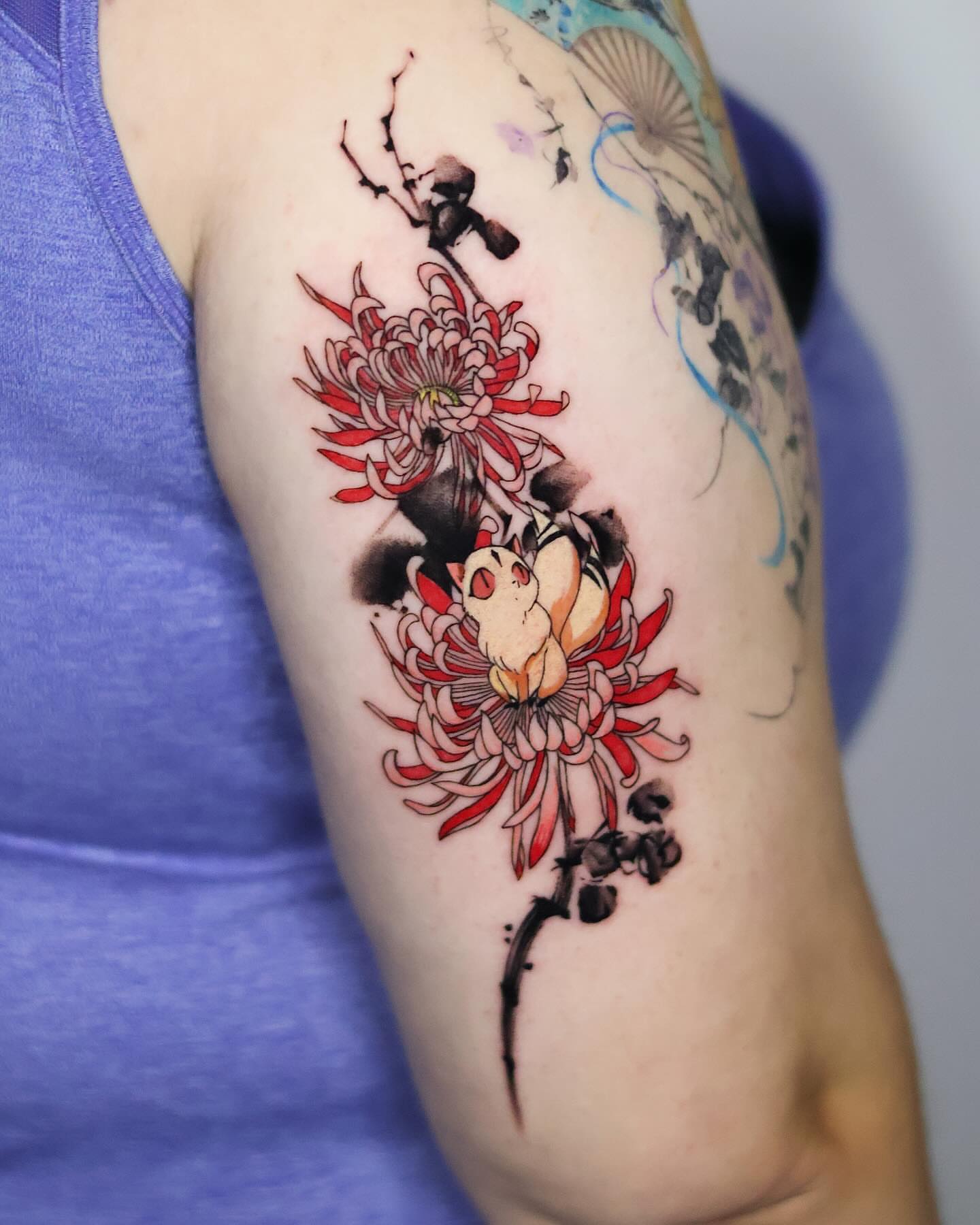 Tattoo by @kaki_tattooer — watercolor, japanese_irezumi