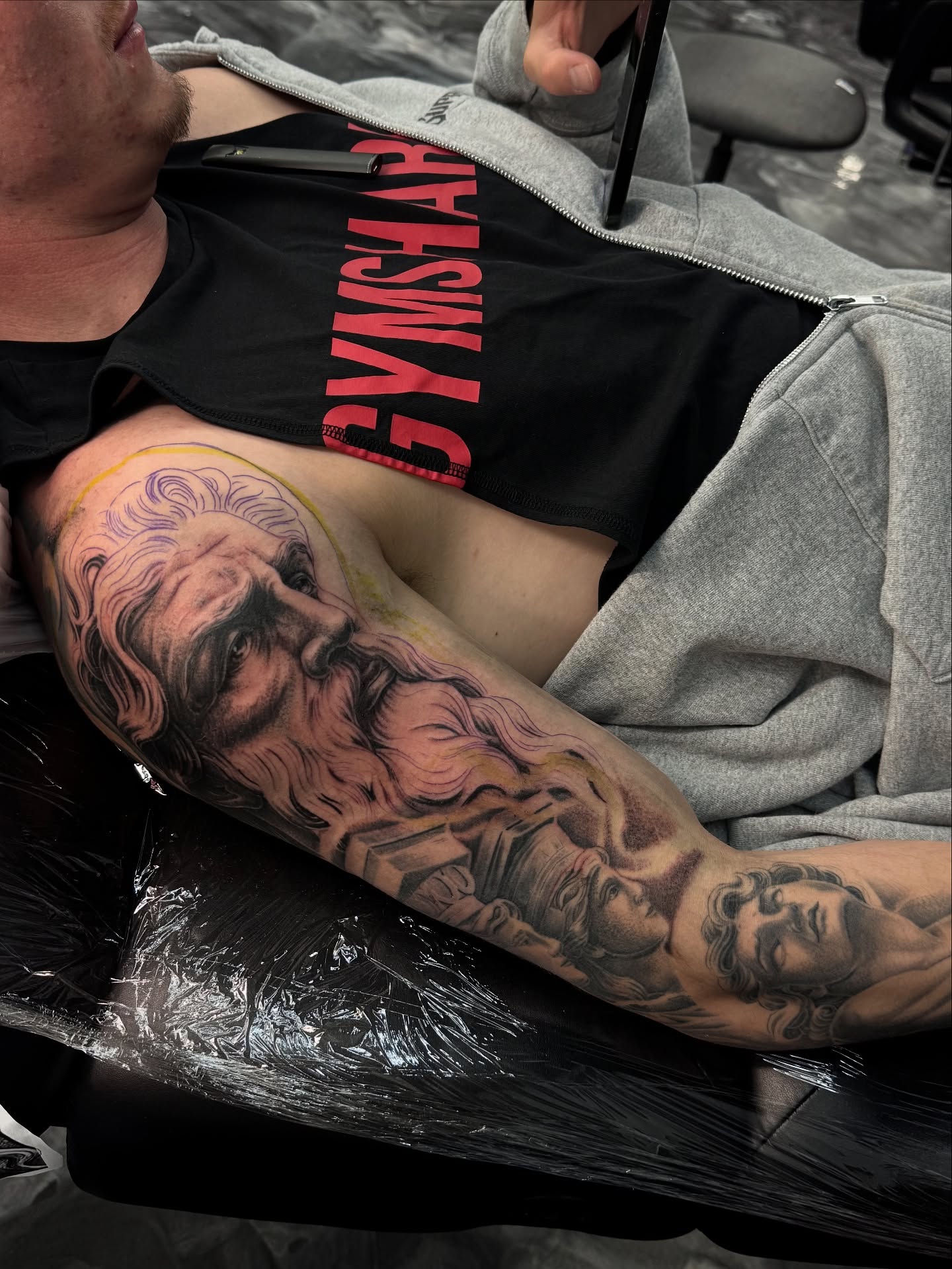 Tattoo by @ironeyestattoo — realism, black_and_grey