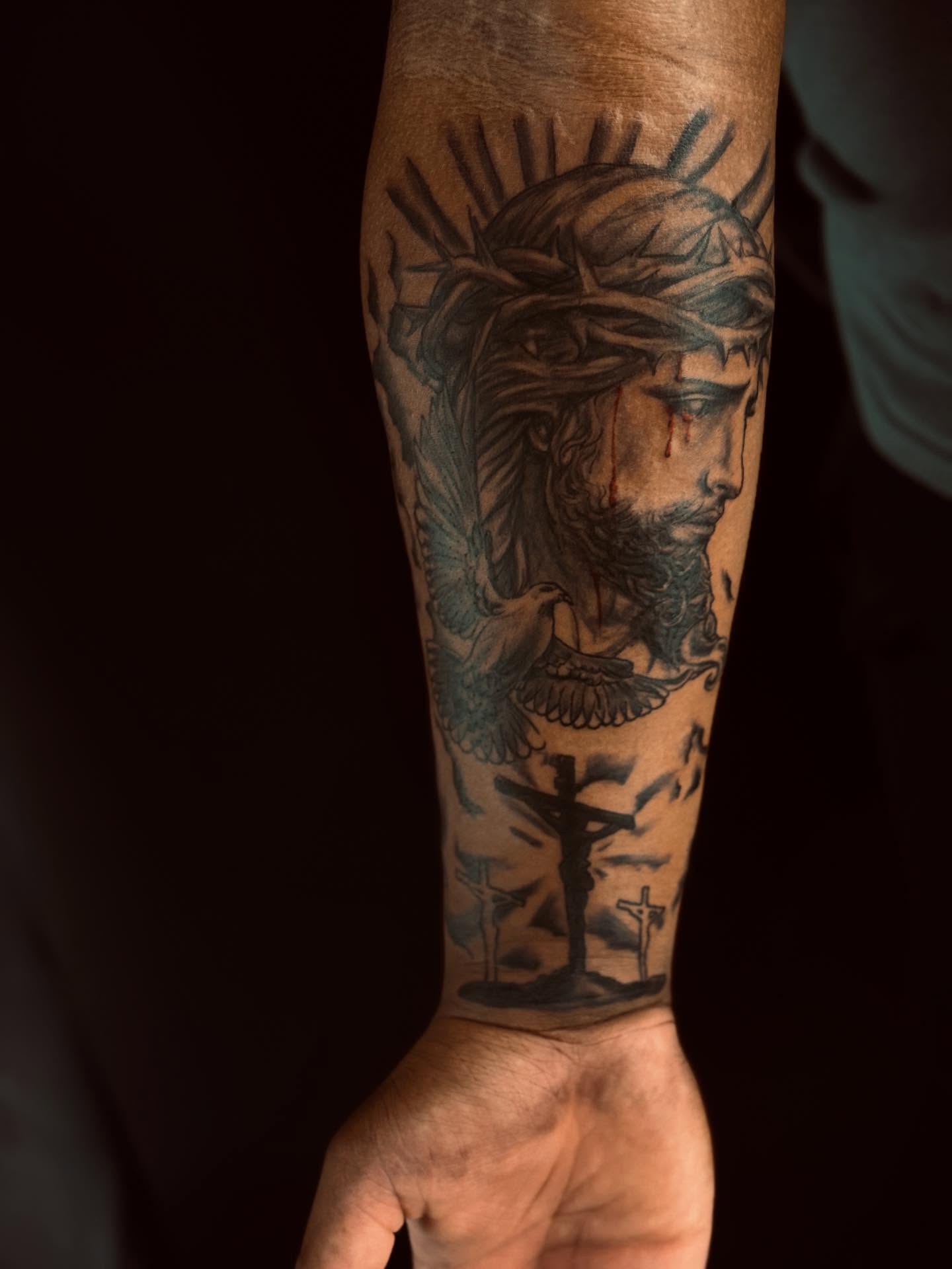 Tattoo by @pandamonium_tattoos — black_and_grey, realism