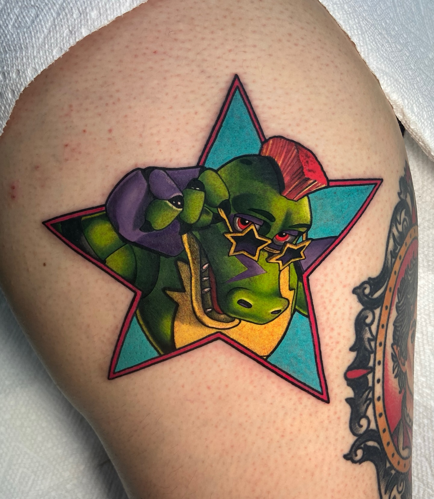 Dragon anime tattoo on the thigh by ππππππ