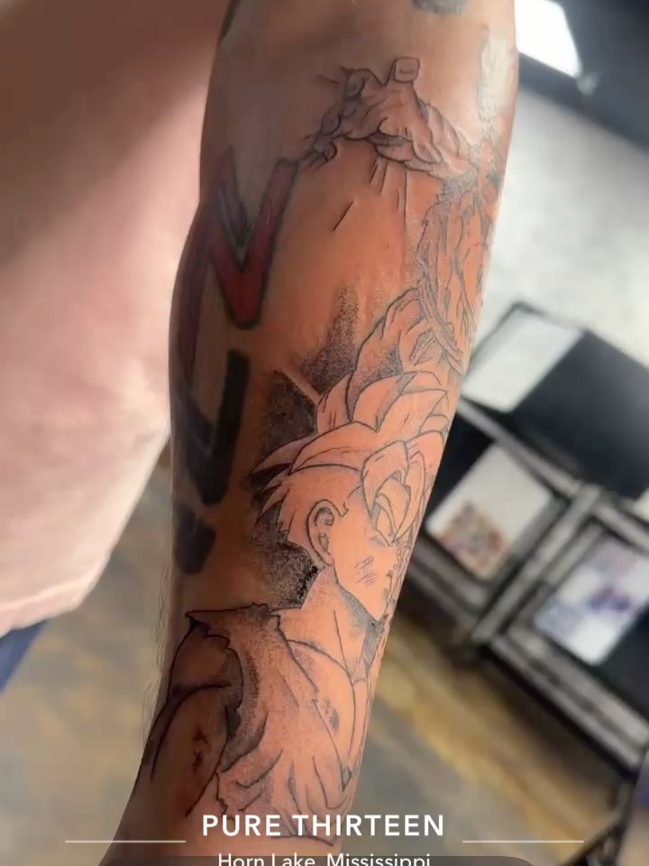 Tattoo by @bboyemo — anime