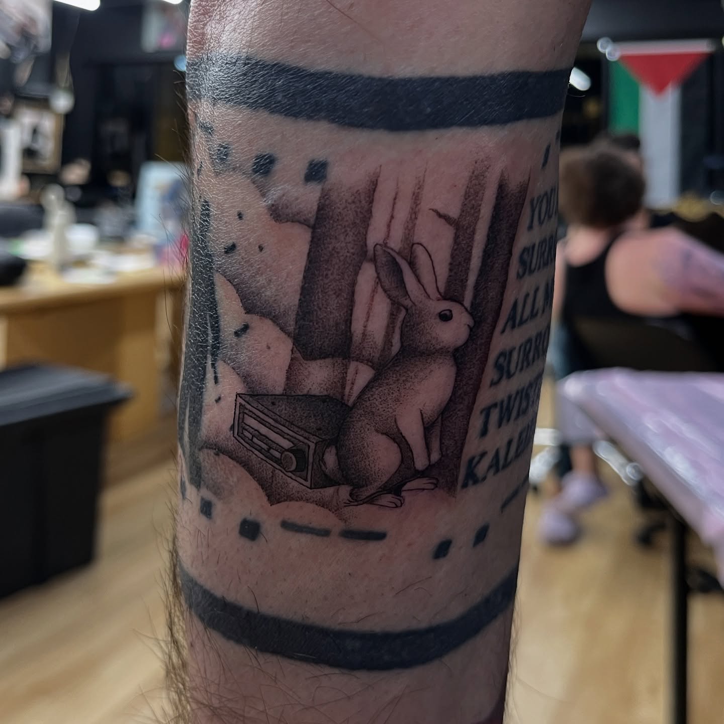 Rabbit and radio realism tattoo on the forearm by soph ଘ(੭ˊᵕˋ)੭