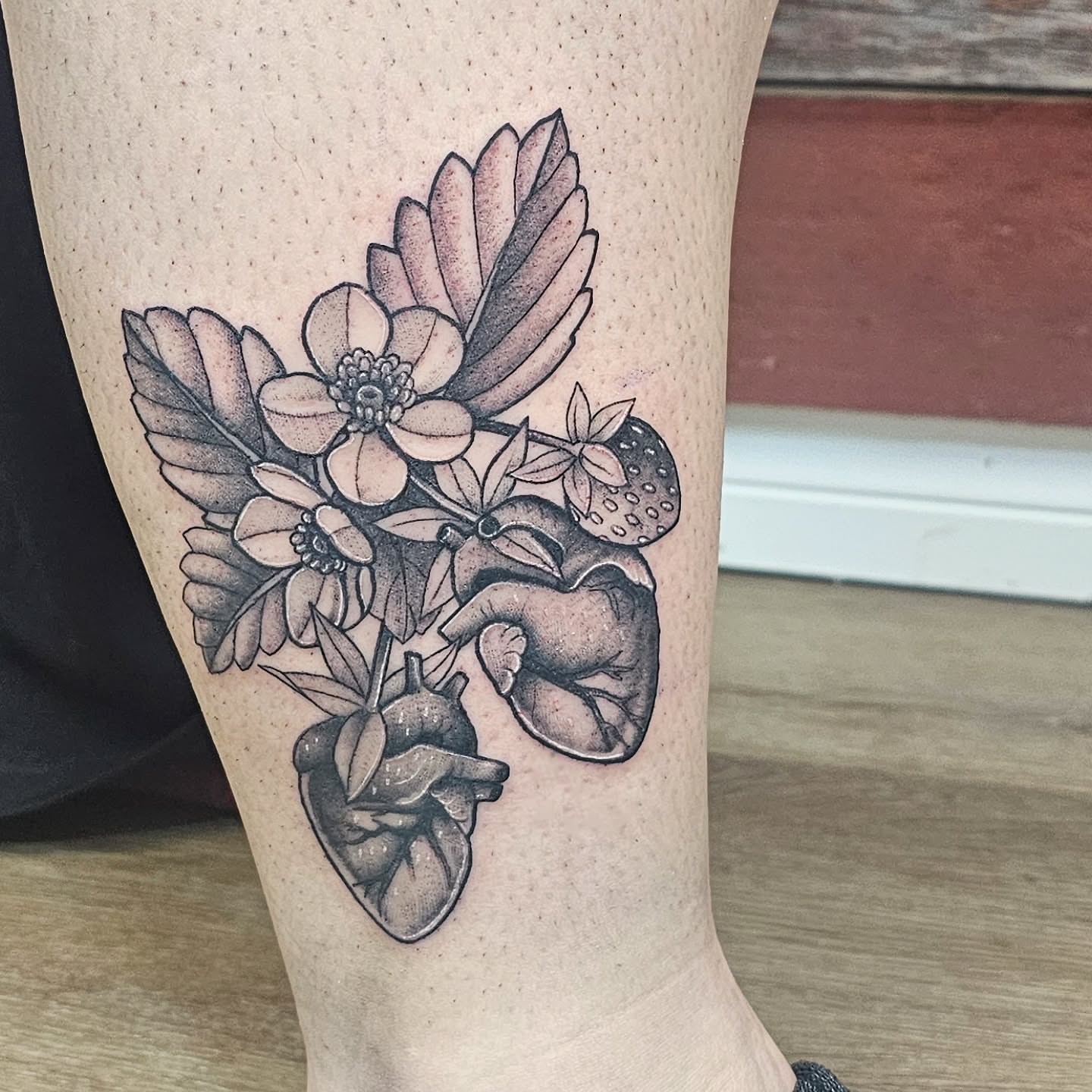 Tattoo by @plaidbear_designco — dotwork, black_and_grey