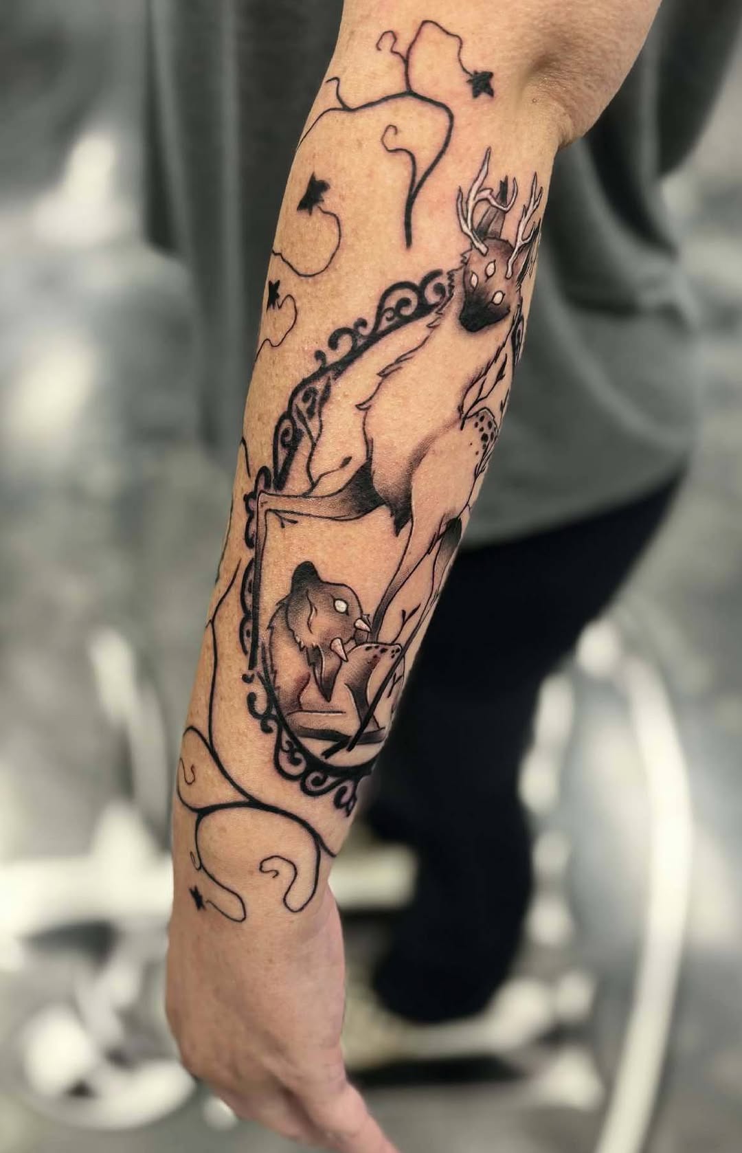 Tattoo by @andra_inks — black_and_grey, illustrative