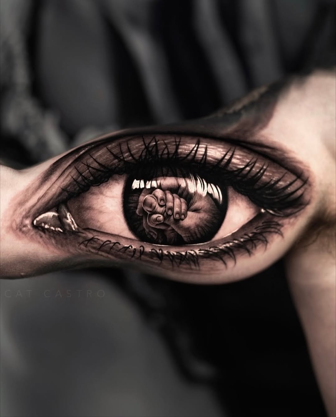 Tattoo by @catcastrotattoos — realism, black_and_grey