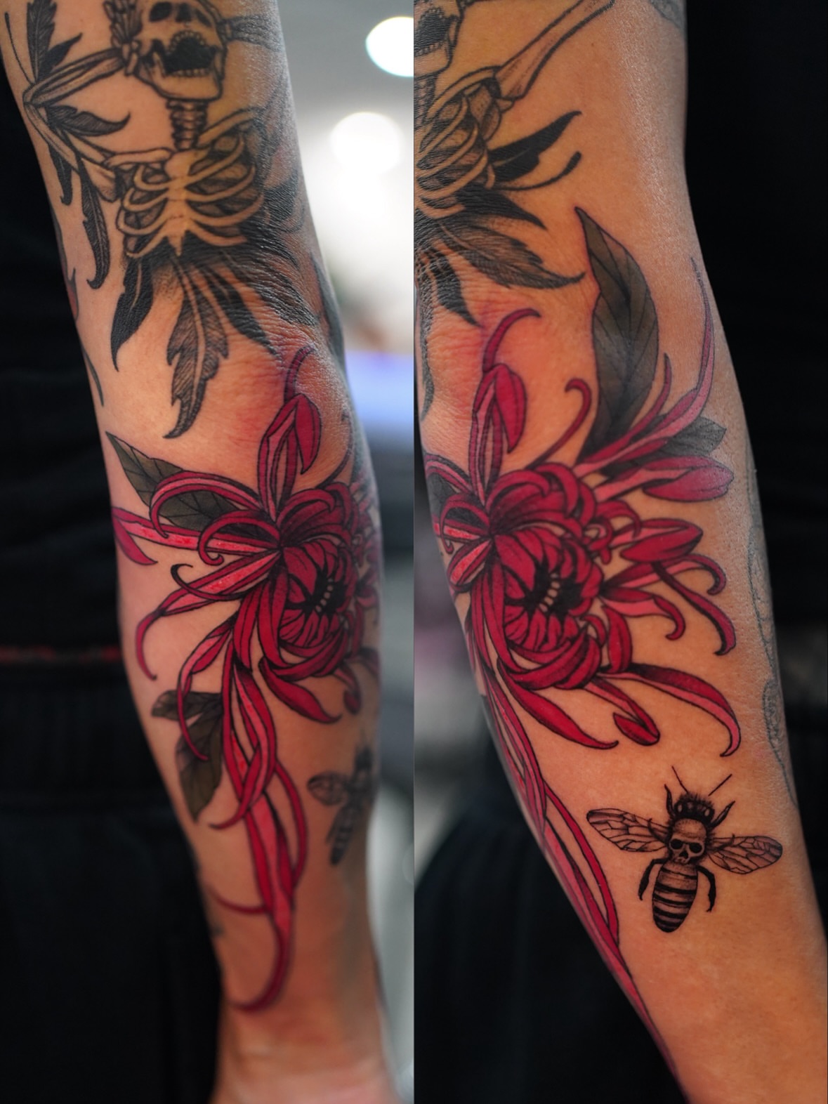Tattoo by @jess.psychedelia — realism, dotwork