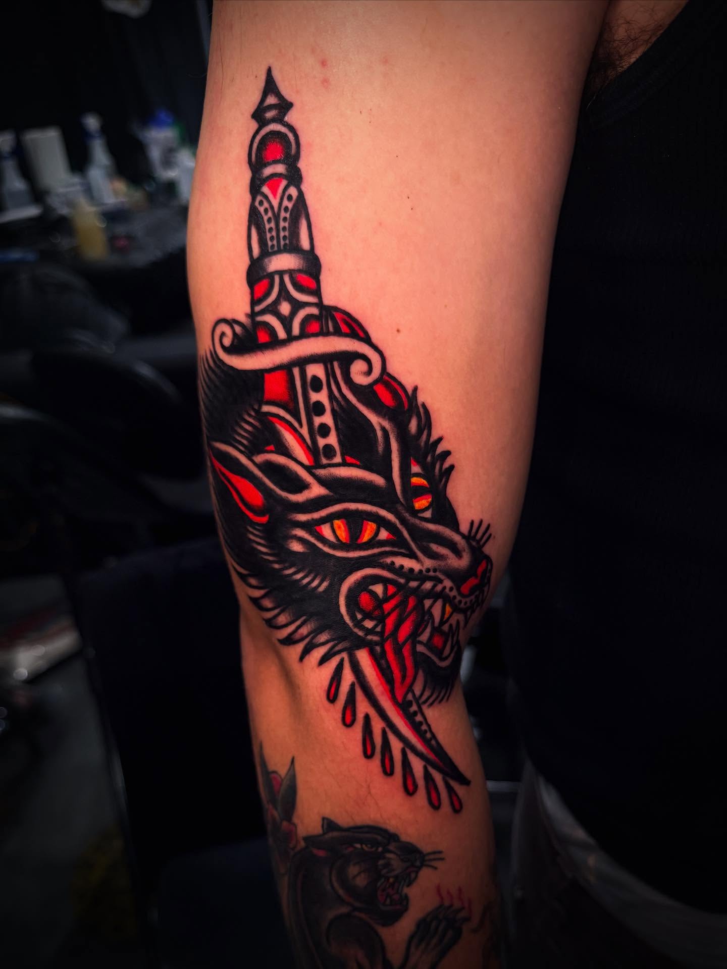 Tattoo by @alexjoelletattooer — american_traditional, dark_realism