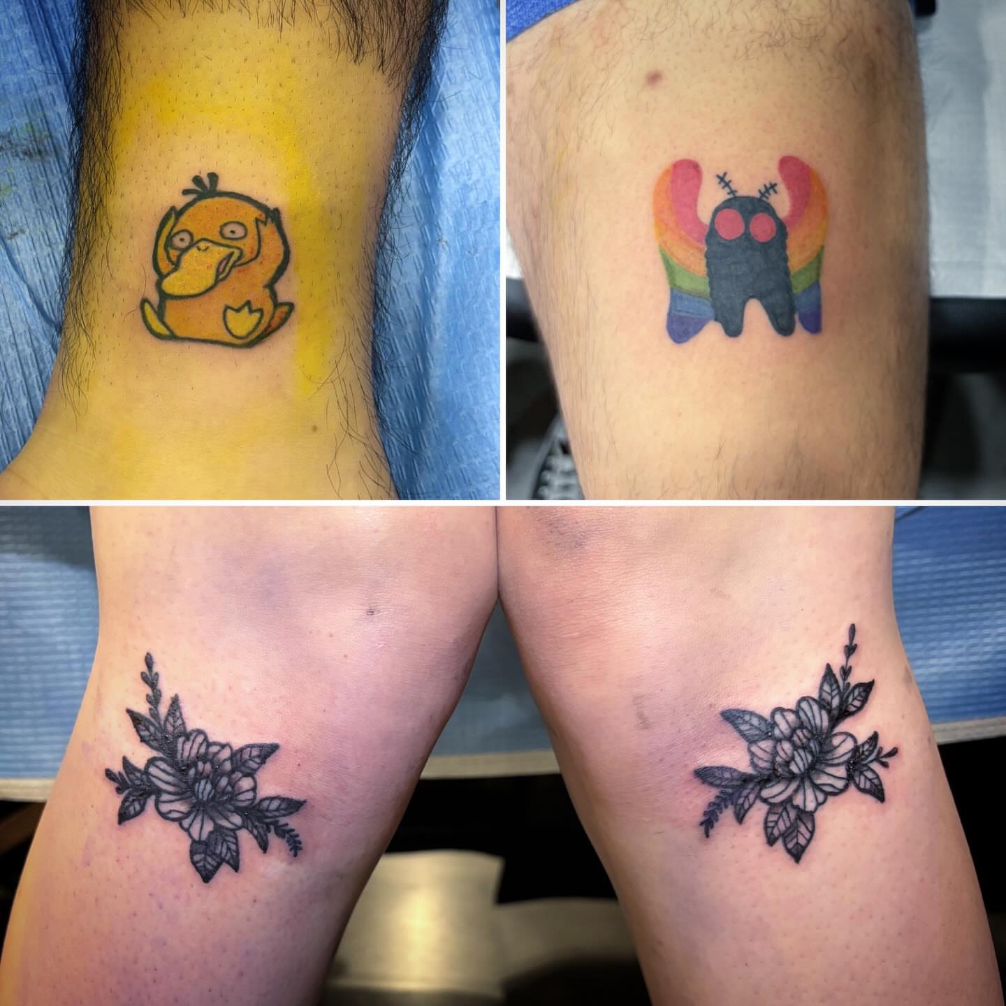 Duckling dotwork tattoo on the forearm by Runtz Tattoo, Greensboro, North Carolina