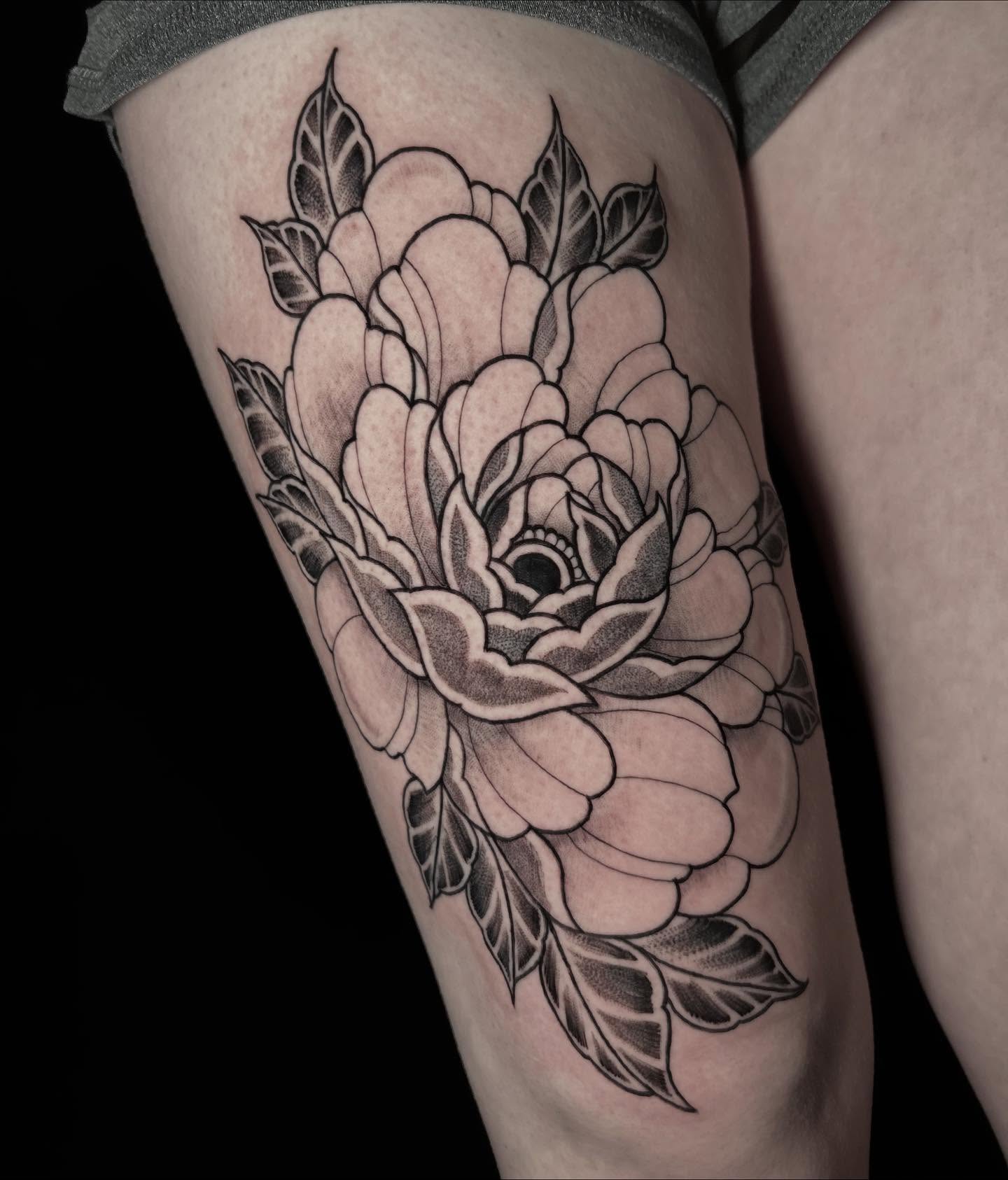 Tattoo by @ashleemshar — black_and_grey