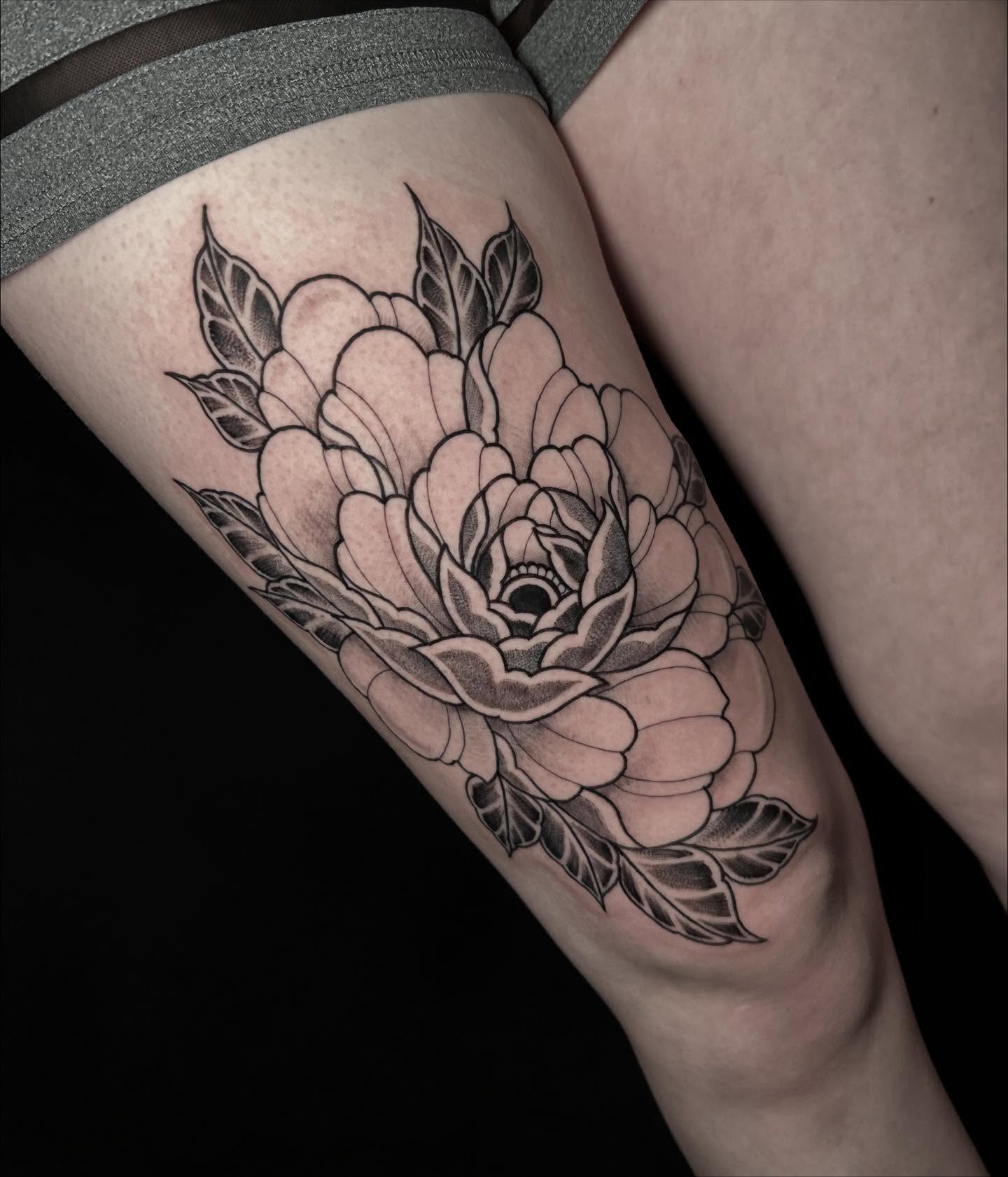 Tattoo by @ashleemshar — black_and_grey