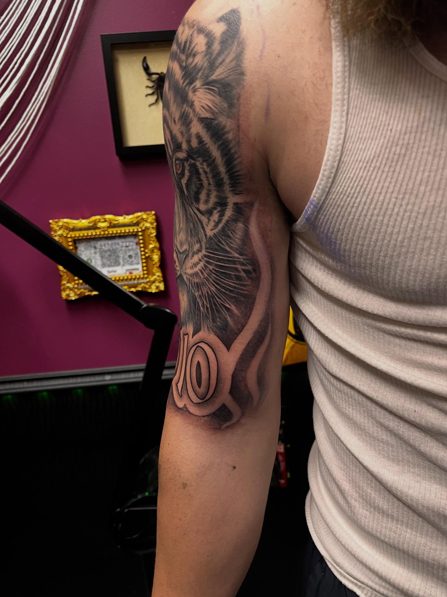 Tattoo by @inkbykg — black_and_grey, realism