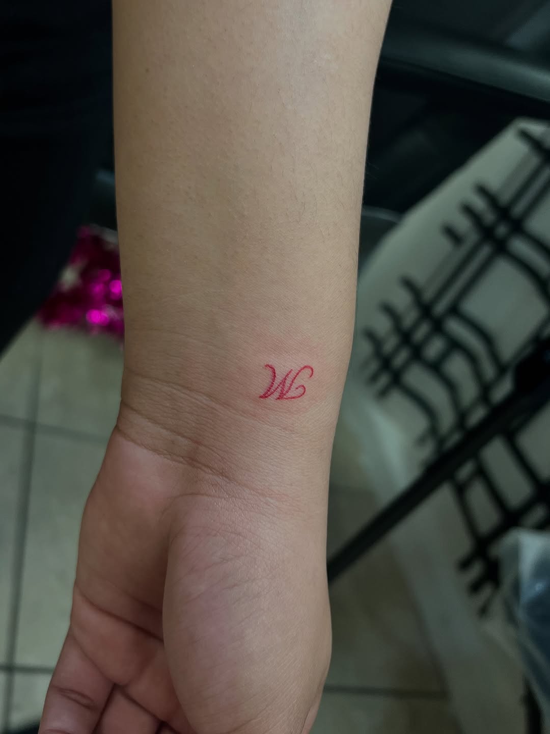 Tattoo by @tatman_cris โ lettering_script, fine_line
