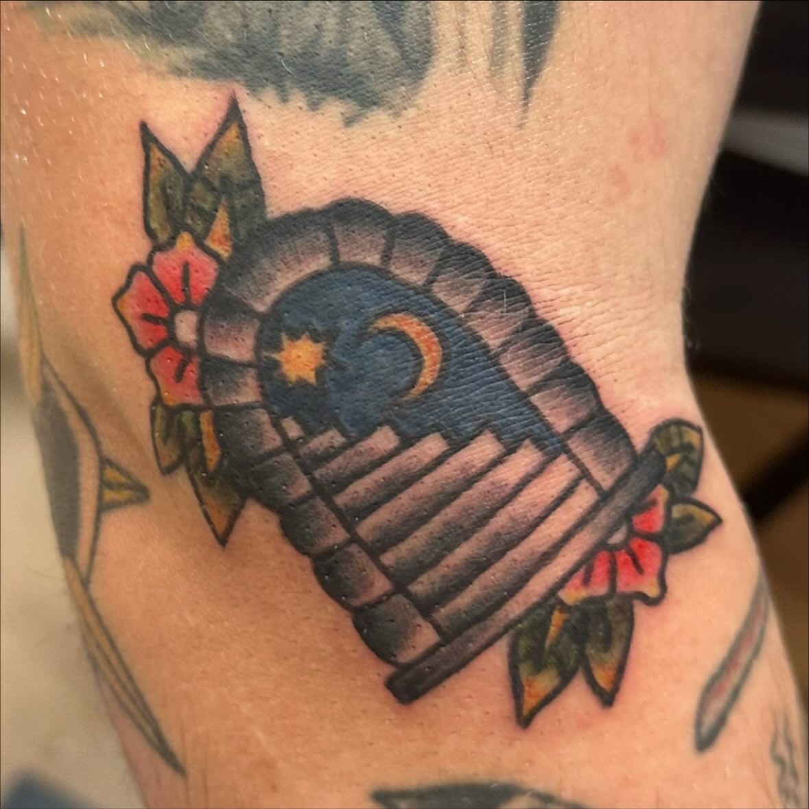 American flag American traditional tattoo on the forearm by norawillstattoo