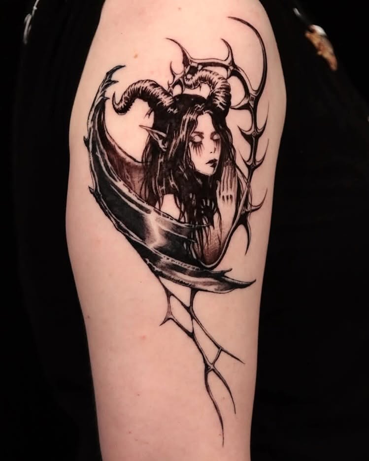 Tattoo by @michelleyoon_ttt — dark_realism, black_and_grey