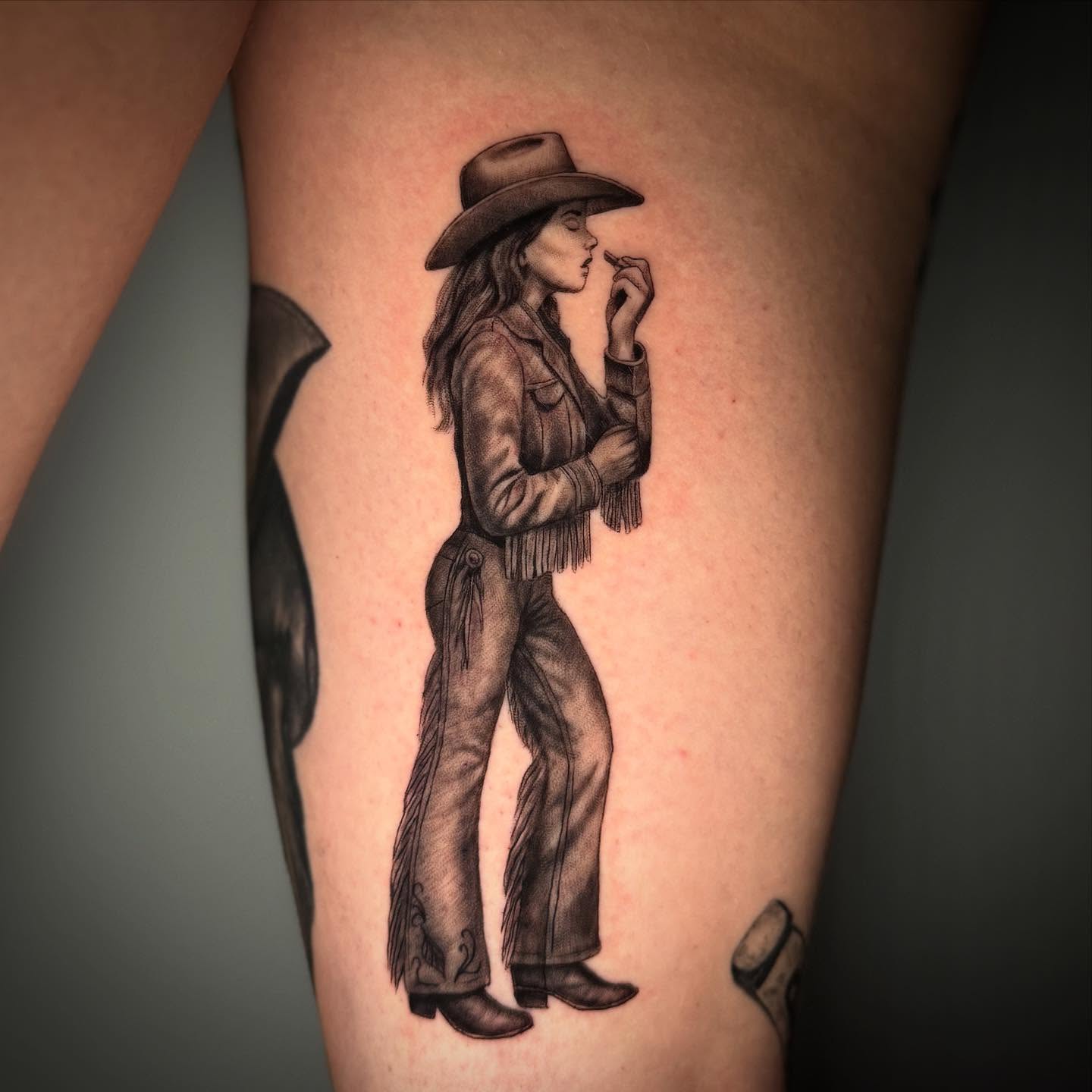 Tattoo by @saint.denis.ink — black_and_grey