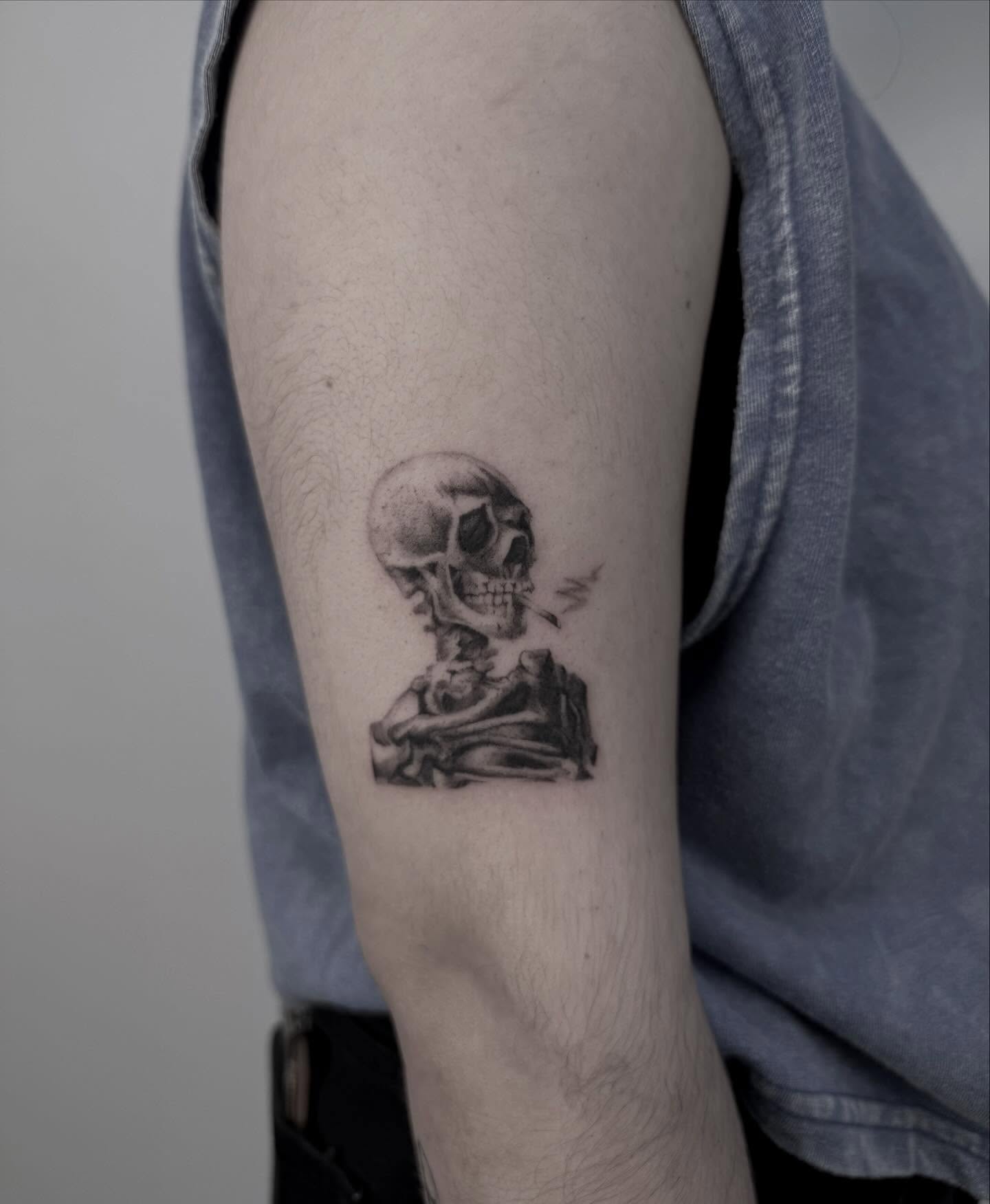 Tattoo by @hellishxtattoos โ black_and_grey