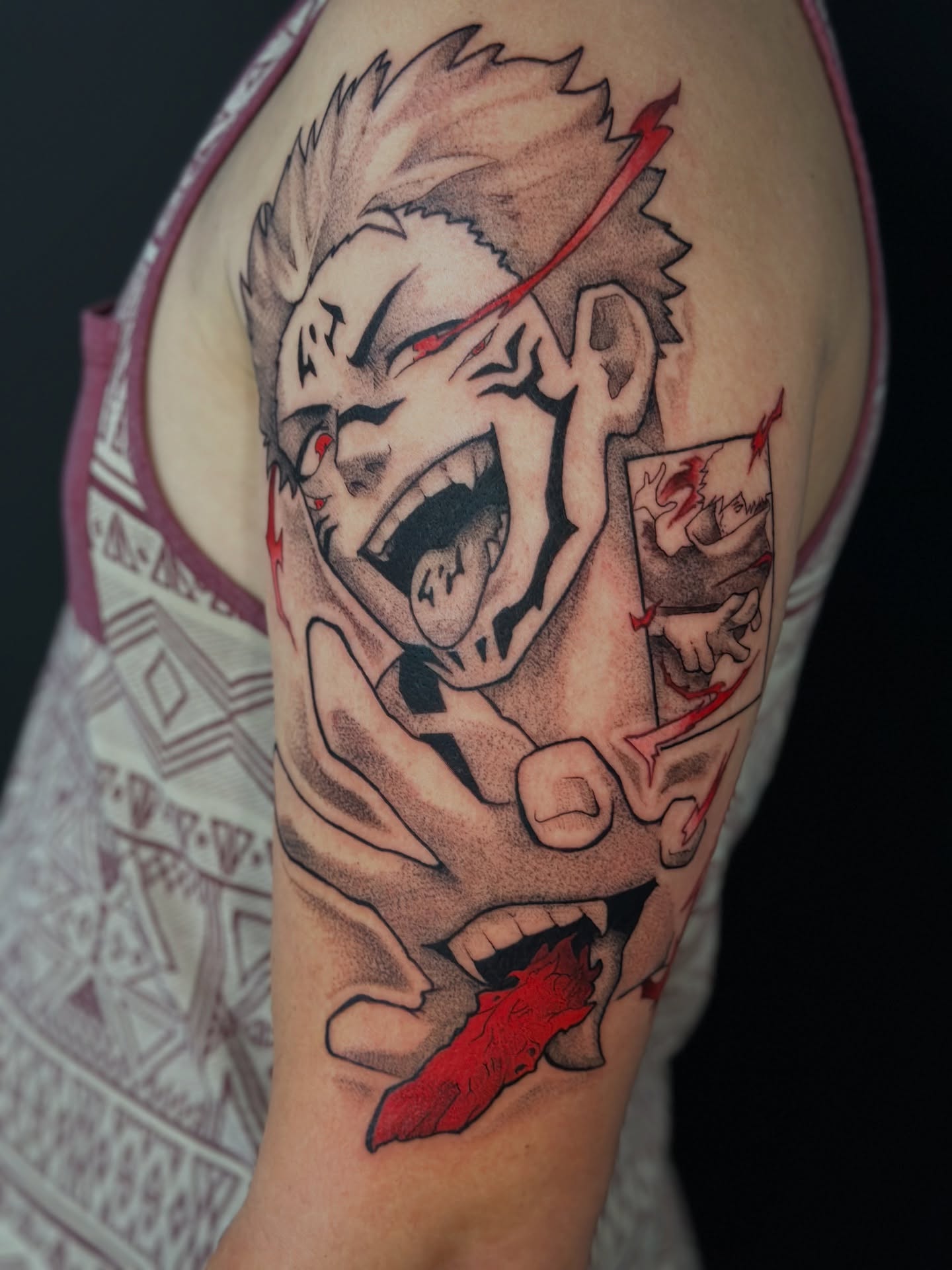 Joker dotwork tattoo on the forearm by Trent Hebert