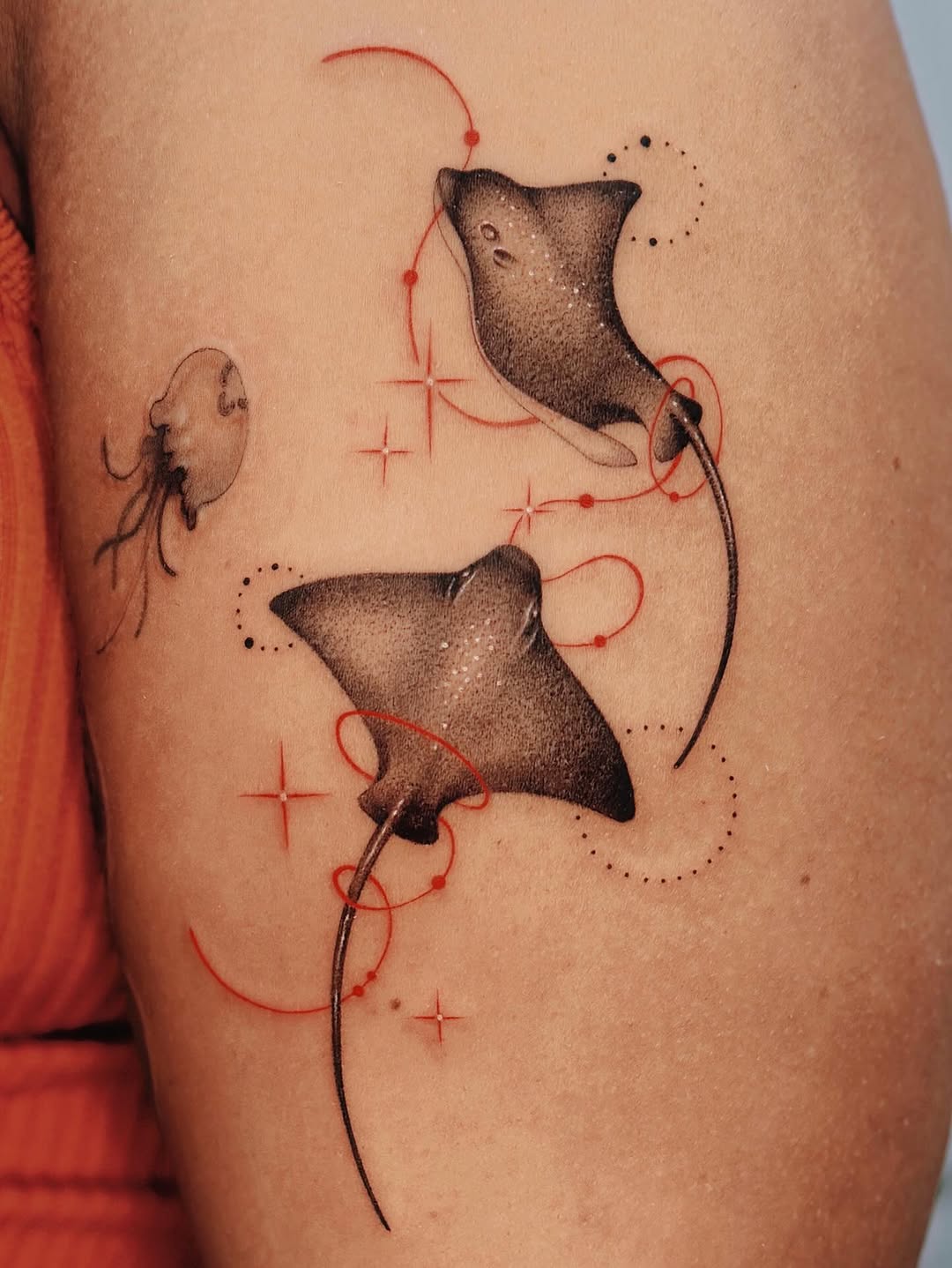 Tattoo by @angel.flow144 — black_and_grey, dotwork