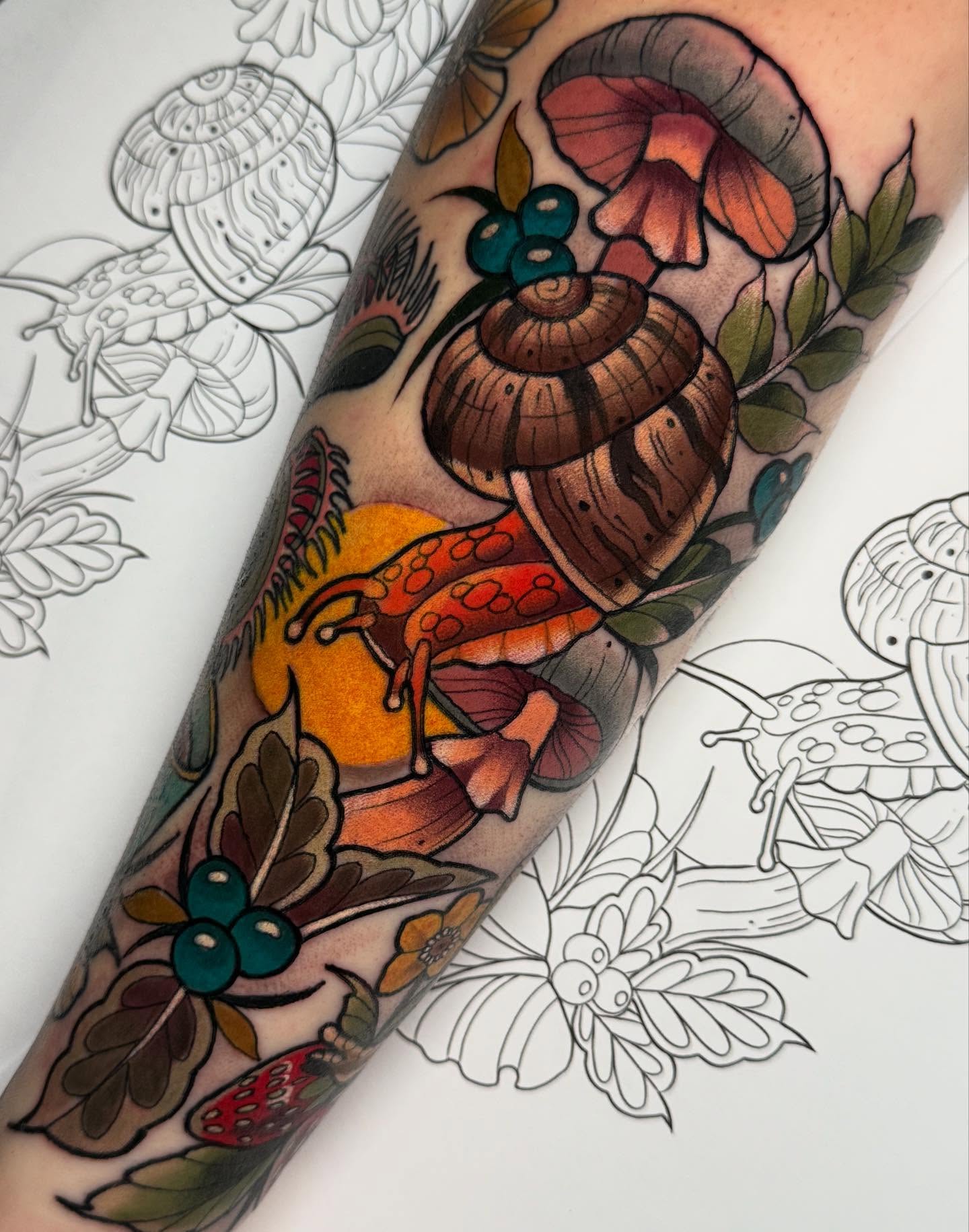 Tattoo by @aislynleigh — american_traditional, dotwork