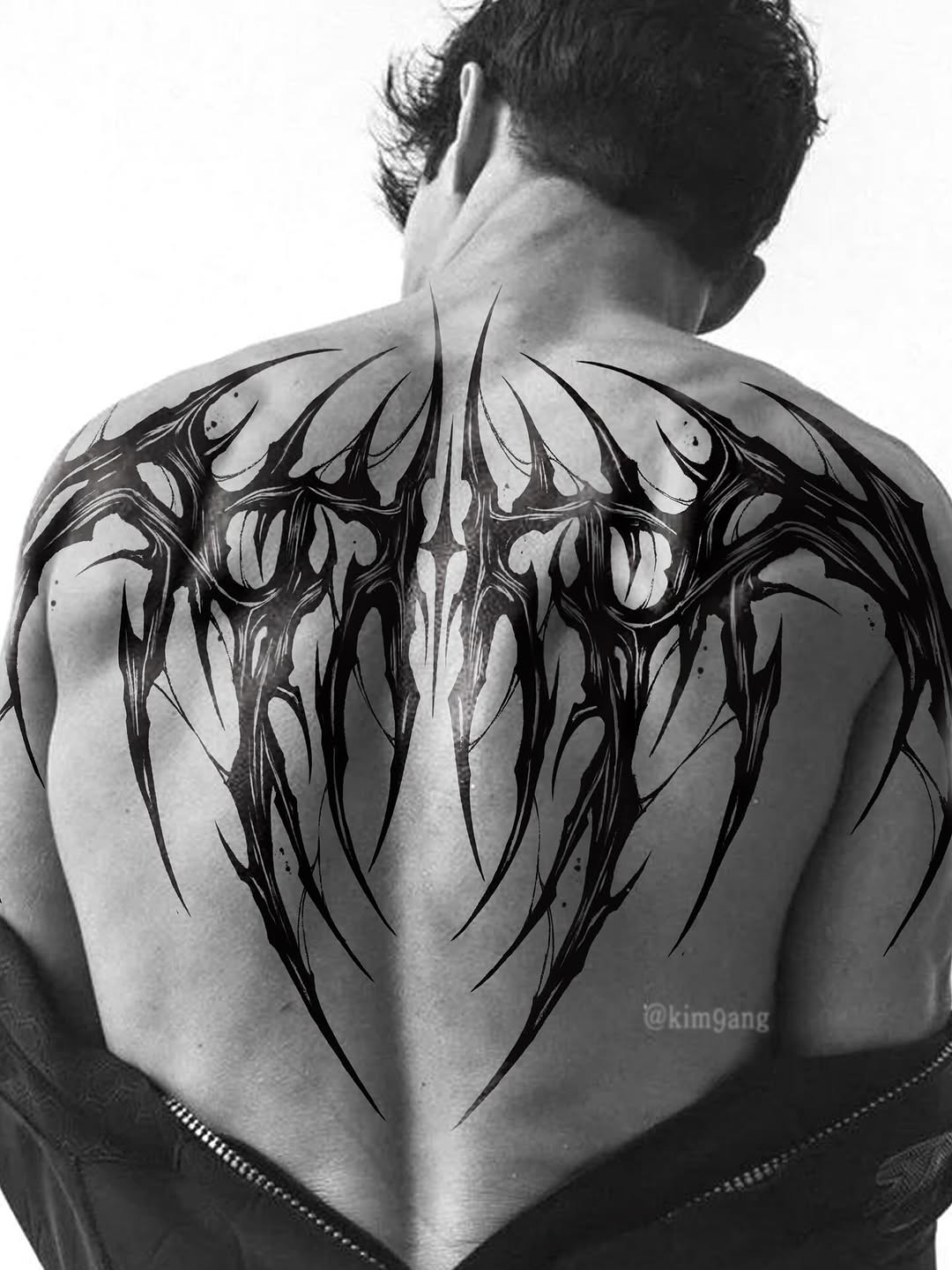 Tattoo by @kim9ang — blackwork
