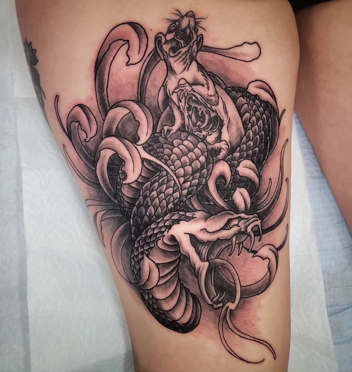 Tattoo by @jeremylaflammetattoos — black_and_grey