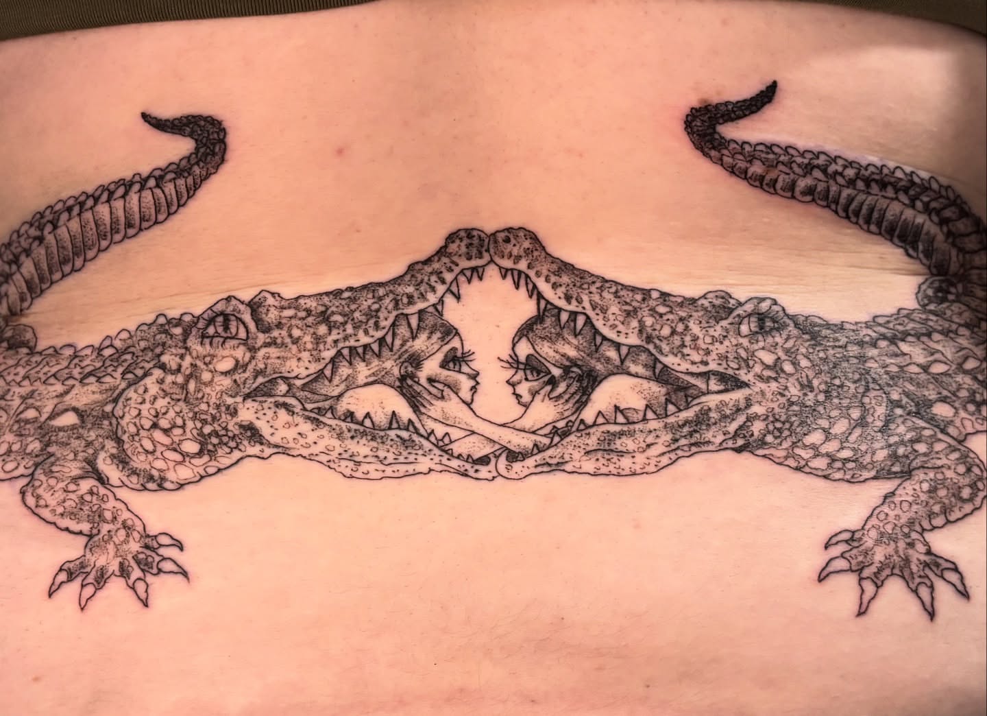 Tattoo by @eujeanmean — dotwork, realism