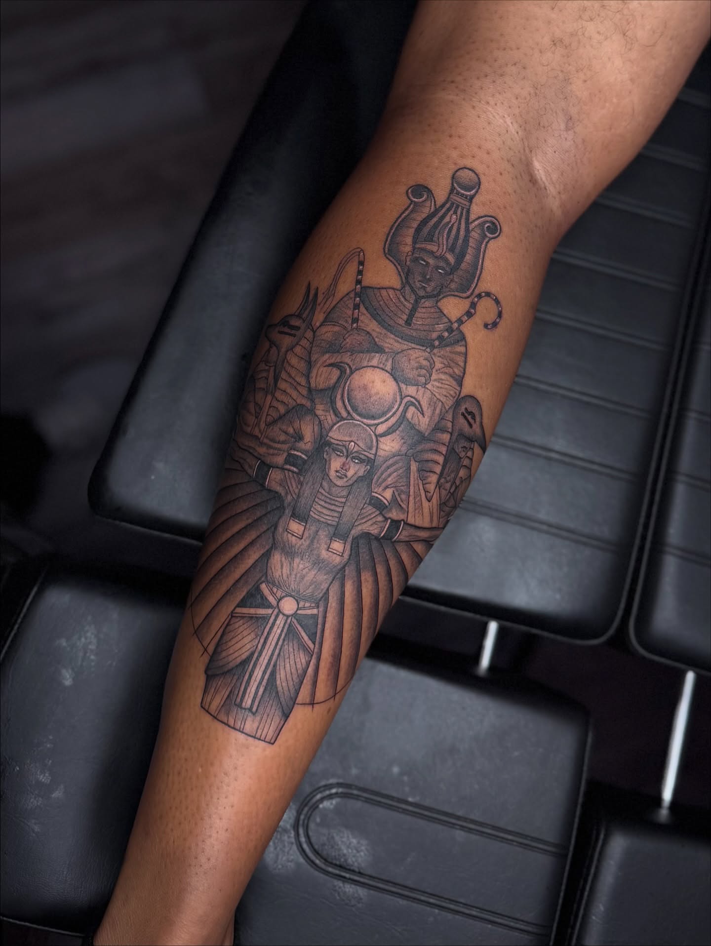 Ancient Egyptian deities realism tattoo on the forearm by Charlotte Nc📍tattoo Artist