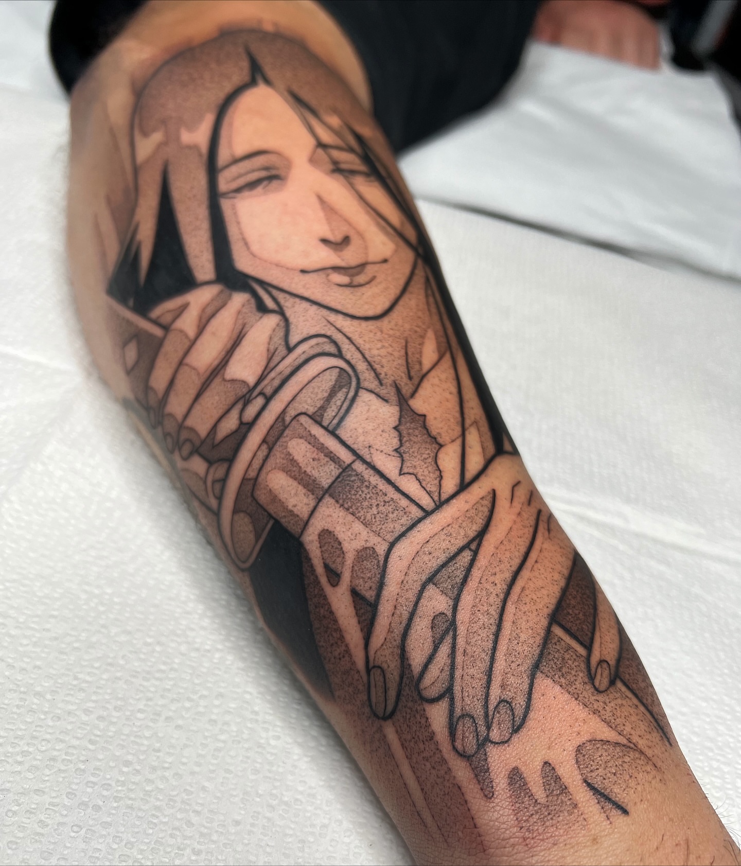 Tattoo by @z__tattoos — dotwork, realism