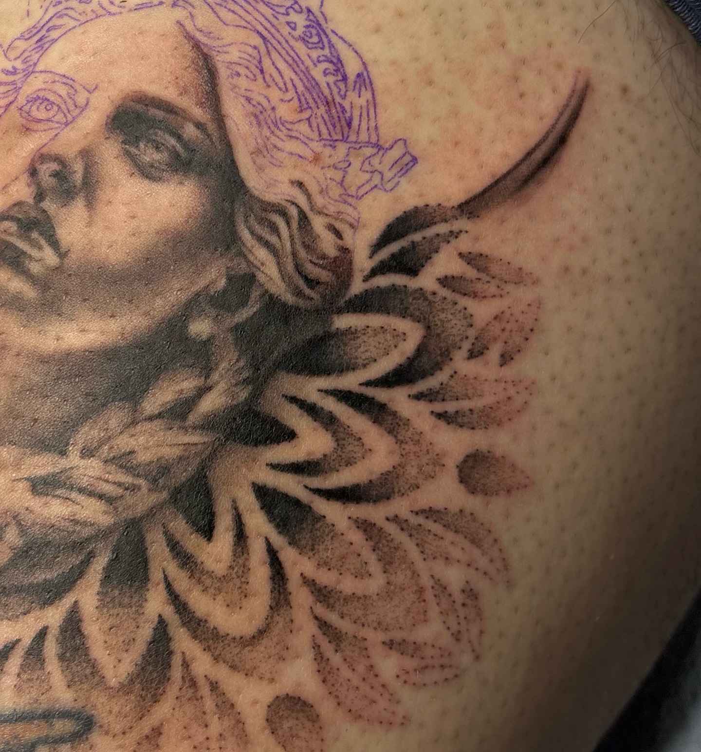 Tattoo by @tattoosbyalyssa — dotwork, black_and_grey