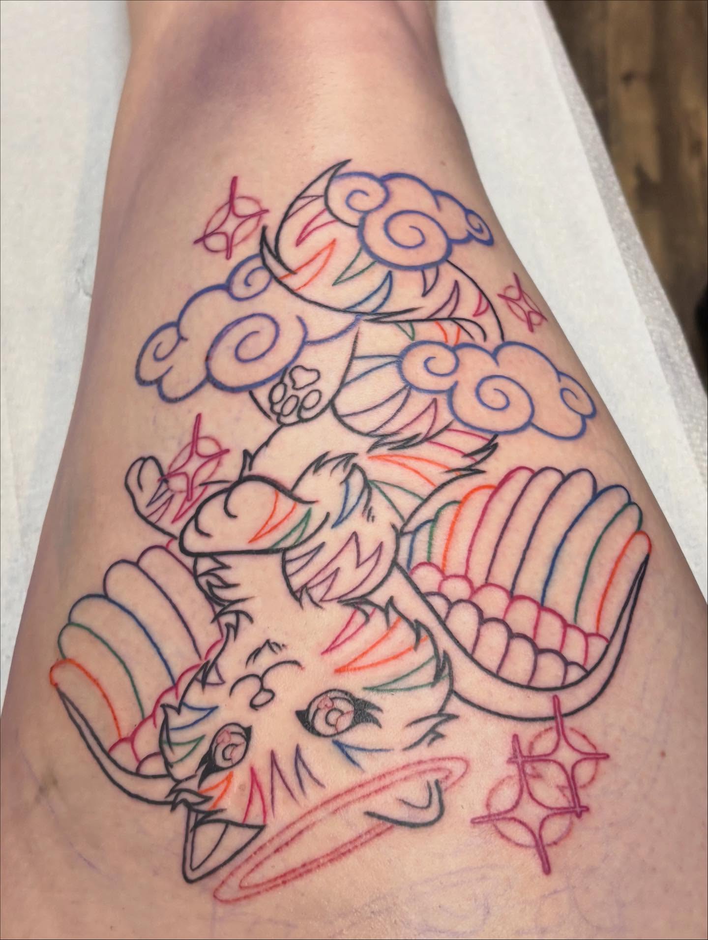 Cat and clouds japanese irezumi tattoo on the forearm by Jordi ✨