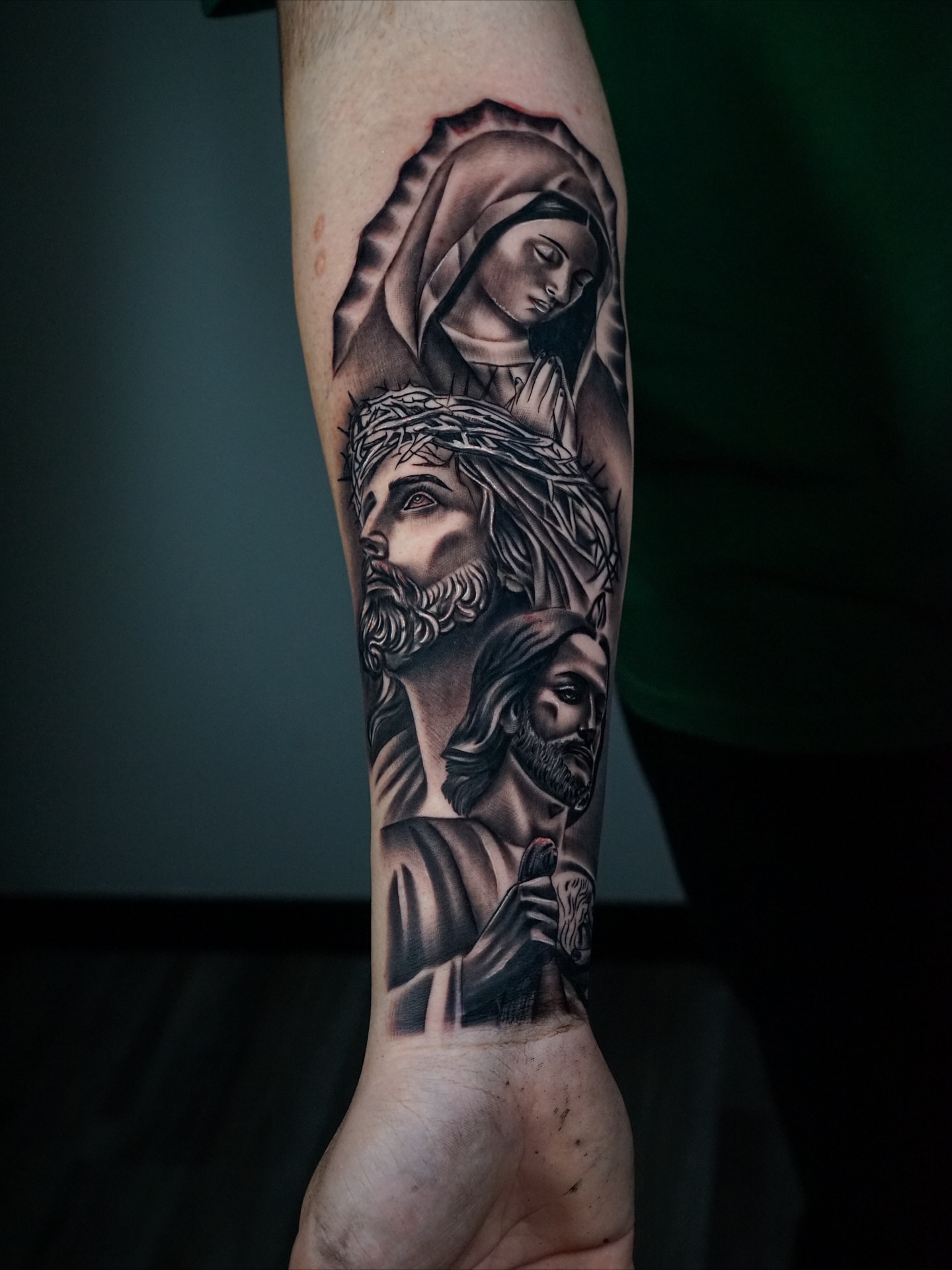 Tattoo by @aaron.tattoos — realism, black_and_grey
