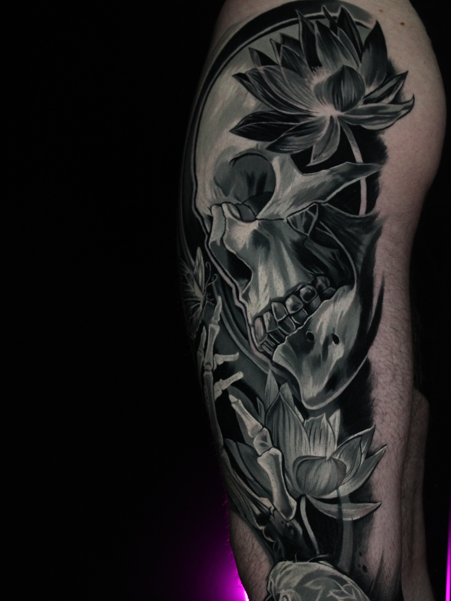 Tattoo by @mystic.markings — black_and_grey, realism