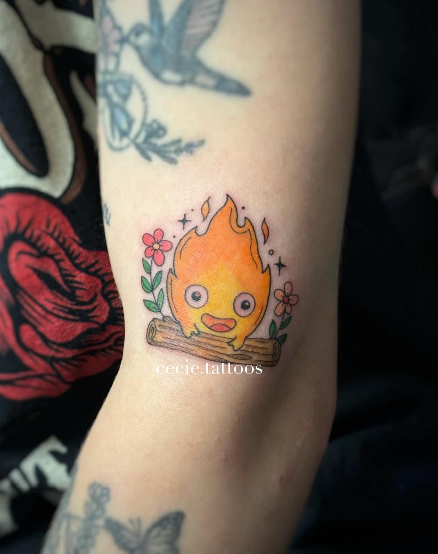 Tattoo by @cecie.tattoos — dotwork, watercolor